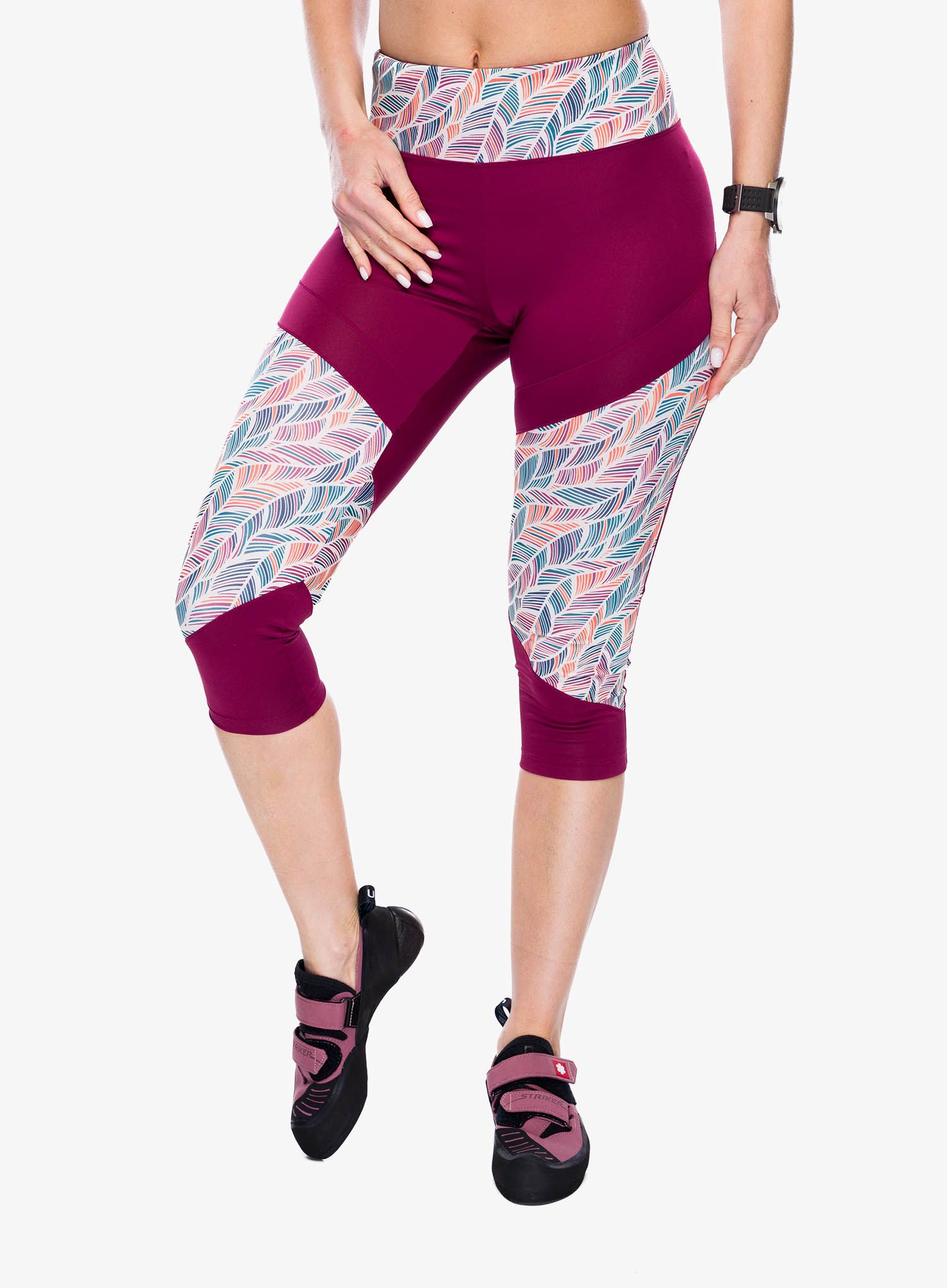 Plezalne pajkice Ocun Rhea 3/4 Leggings - wine rhododendron