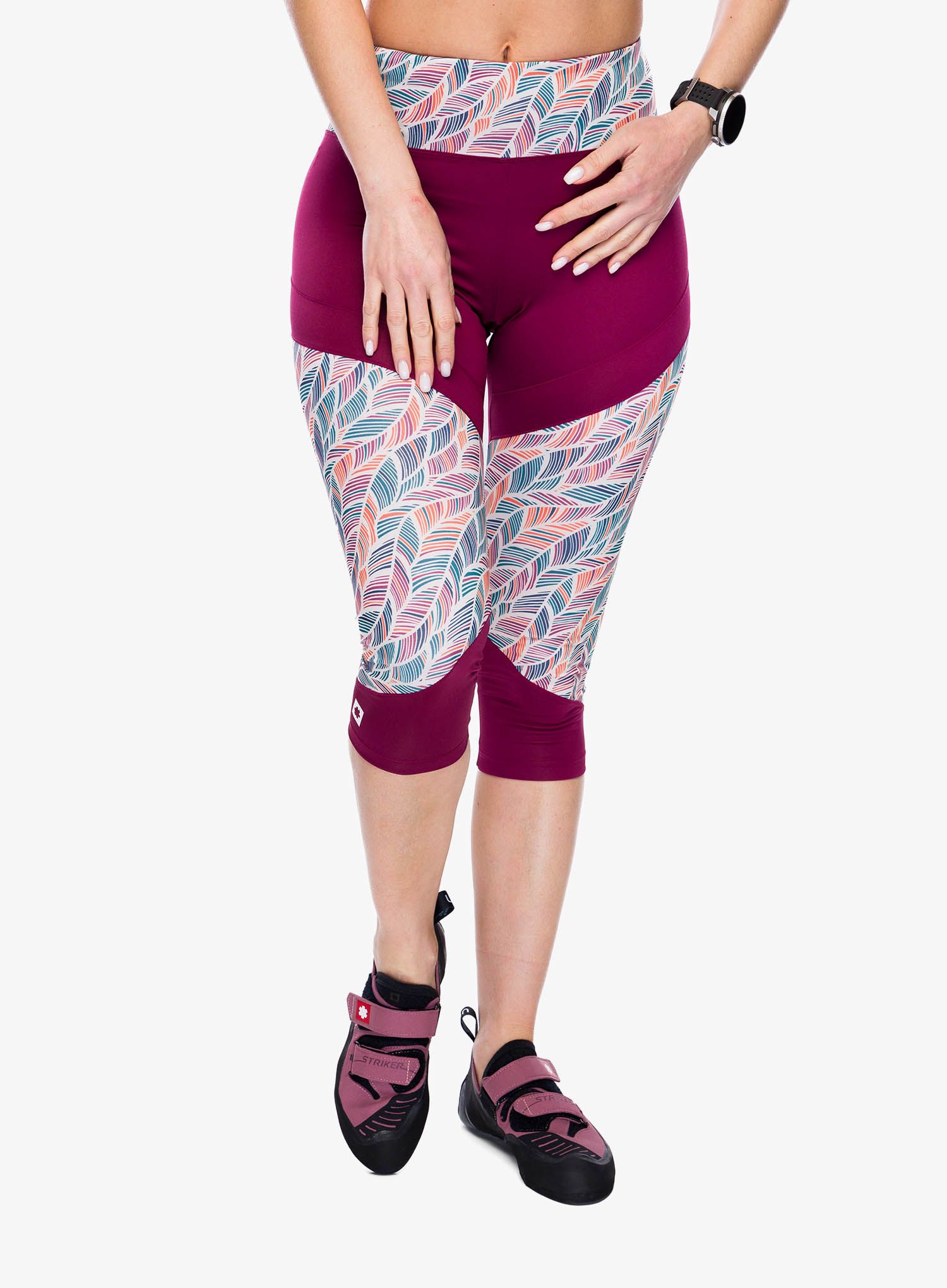 Plezalne pajkice Ocun Rhea 3/4 Leggings - wine rhododendron