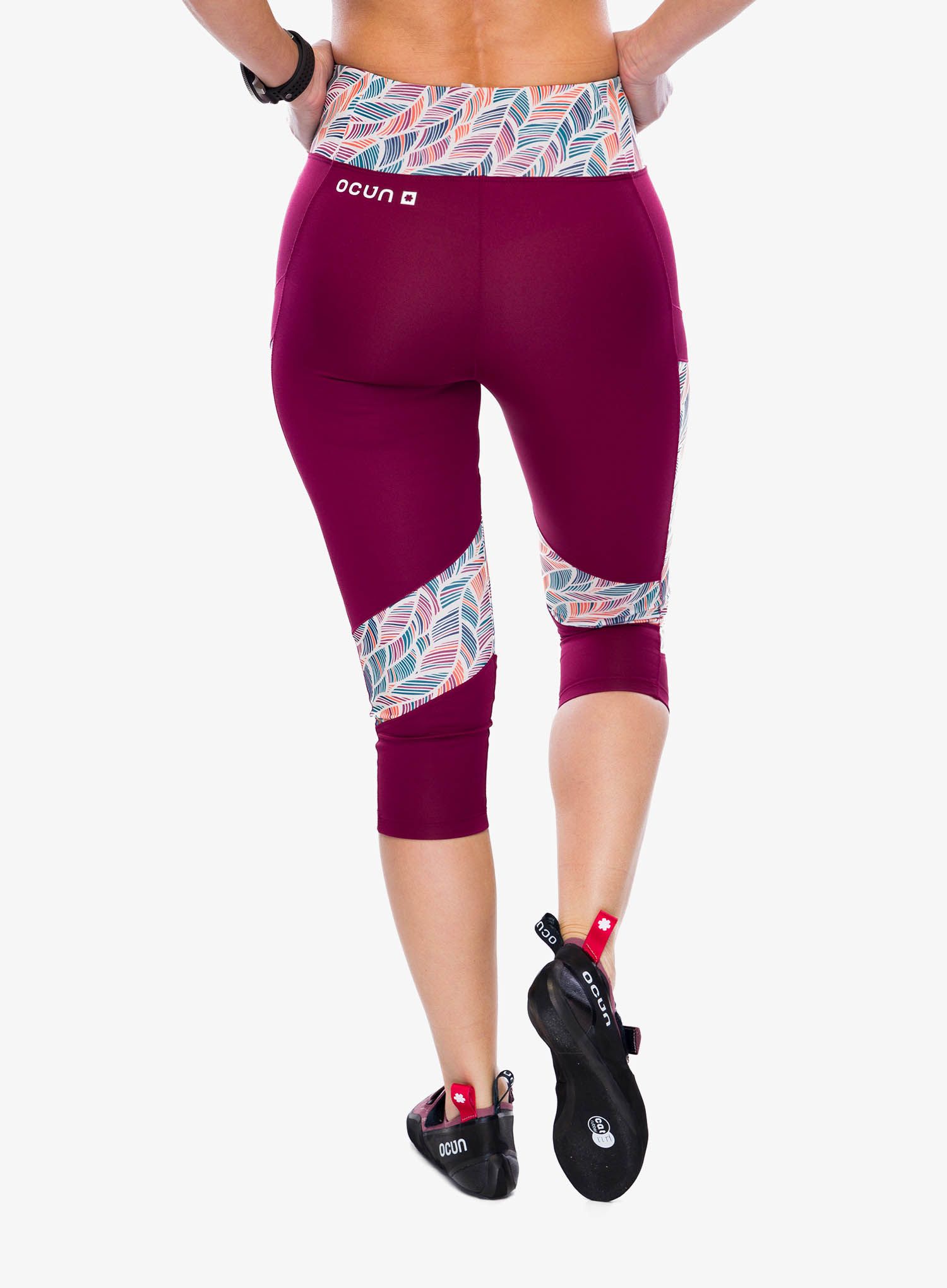 Plezalne pajkice Ocun Rhea 3/4 Leggings - wine rhododendron