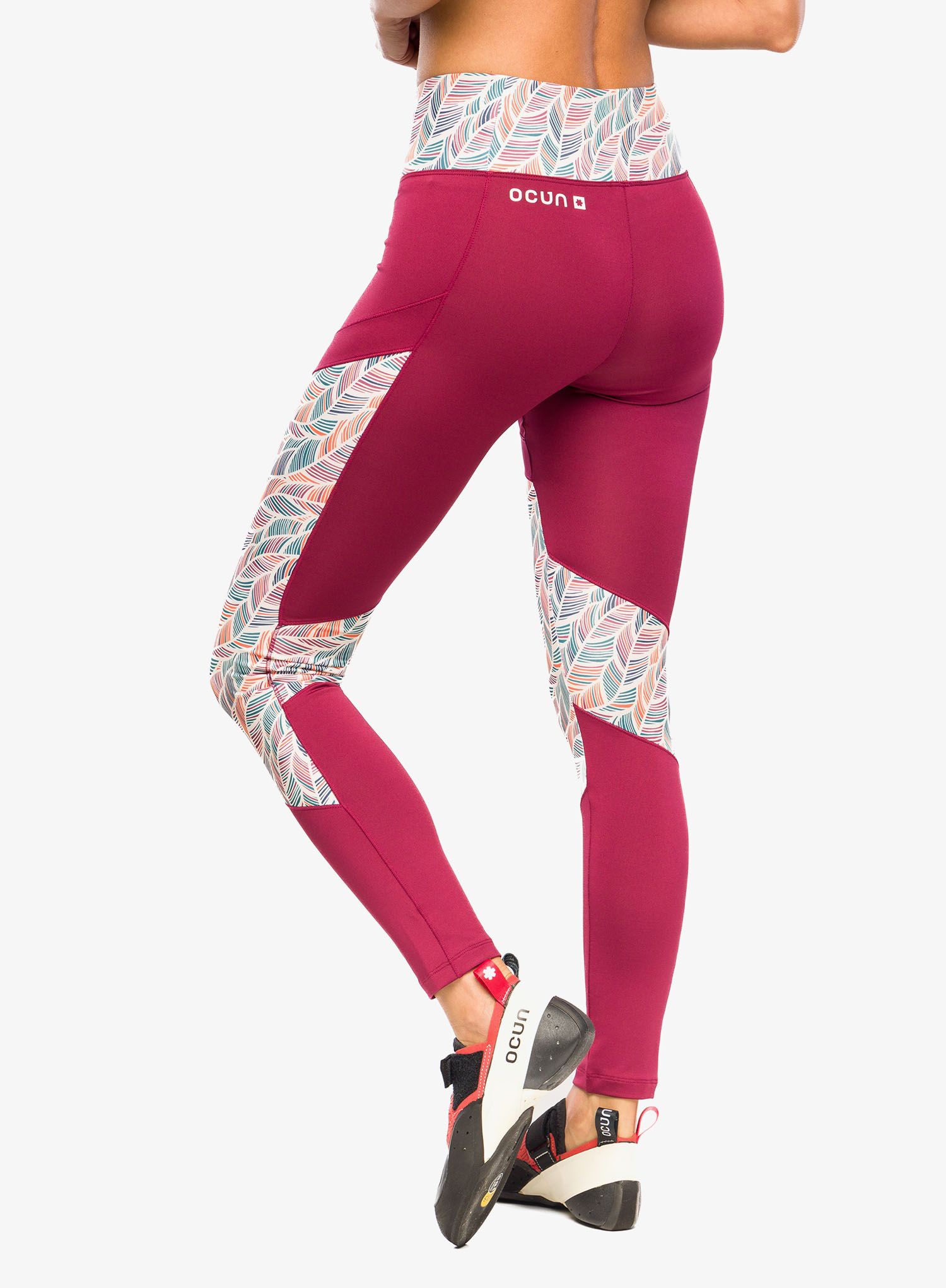 Plezalne pajkice Ocun Rhea Leggings - wine rhododendron