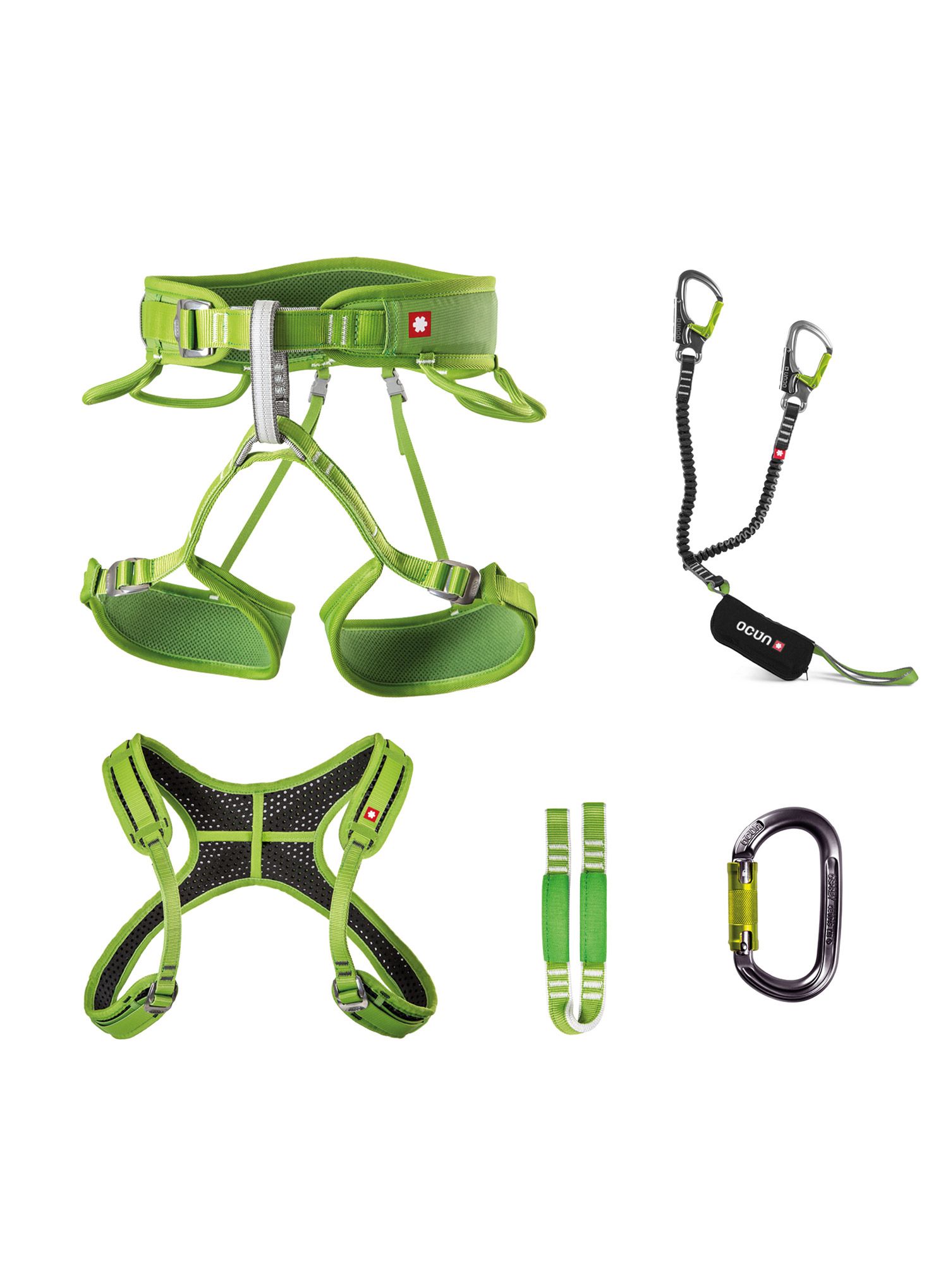 Komplet za ferate Ocun Via Ferrata Twist + Chest Set - green