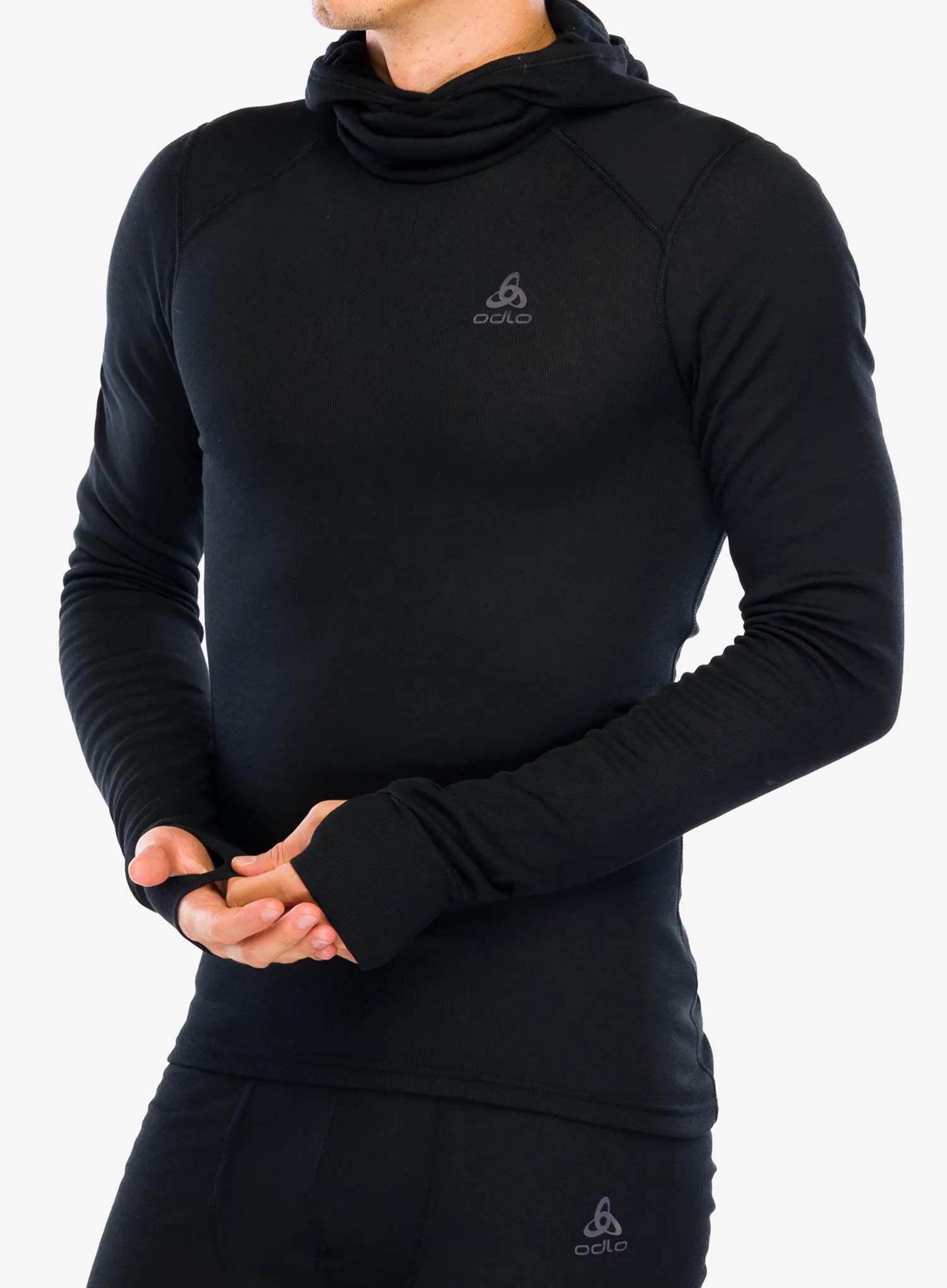 Termo flis jopa Odlo Active Warm BL Top Facemask LS - black