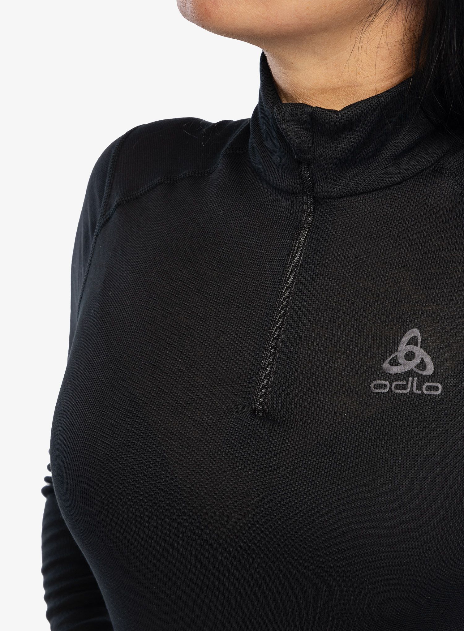 Ženska termo flis jopa Odlo Active Warm BL Top Turtle Neck LS Half Zip  - black