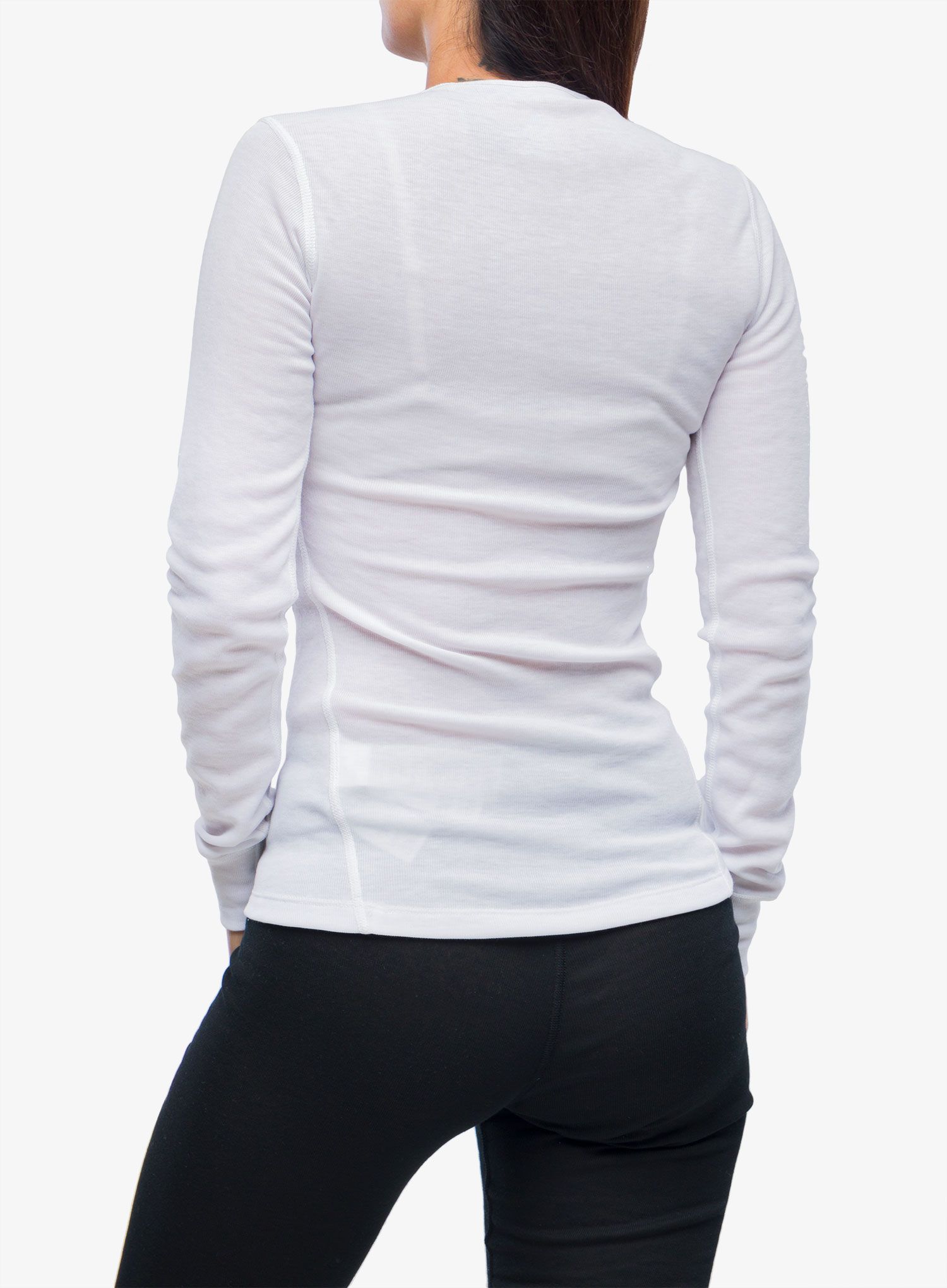 Ženska termo flis jopa Odlo Active Warm Eco BL Top Crew Neck LS - white