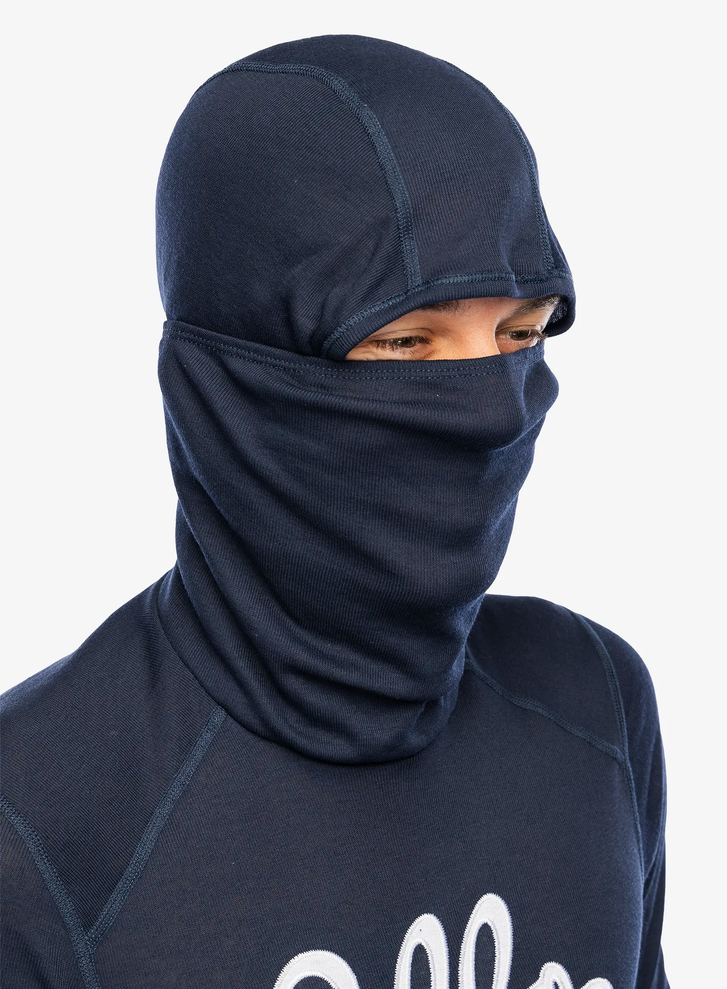 Termo flis jopa Odlo Active Warm Originals BL Top Facemask LS - dark sapphire