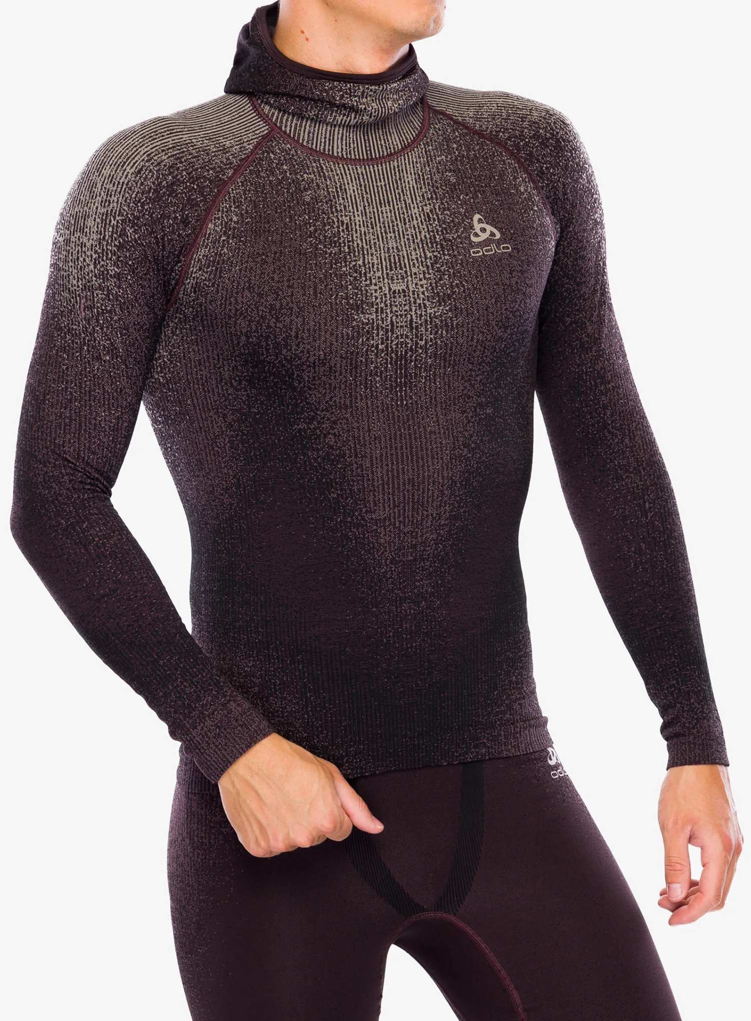 Termo flis jopa Odlo Blackcomb Eco BL Top Facemask LS - fudge