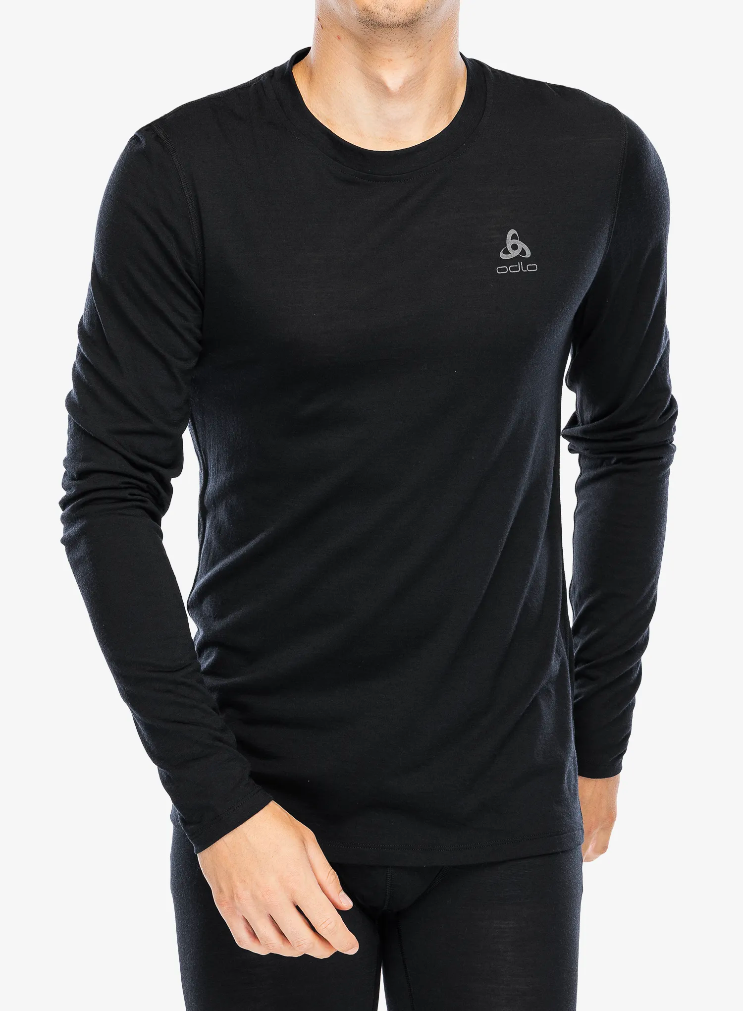 Termo flis jopa Odlo Merino 160 BL Top Crew Neck LS - black