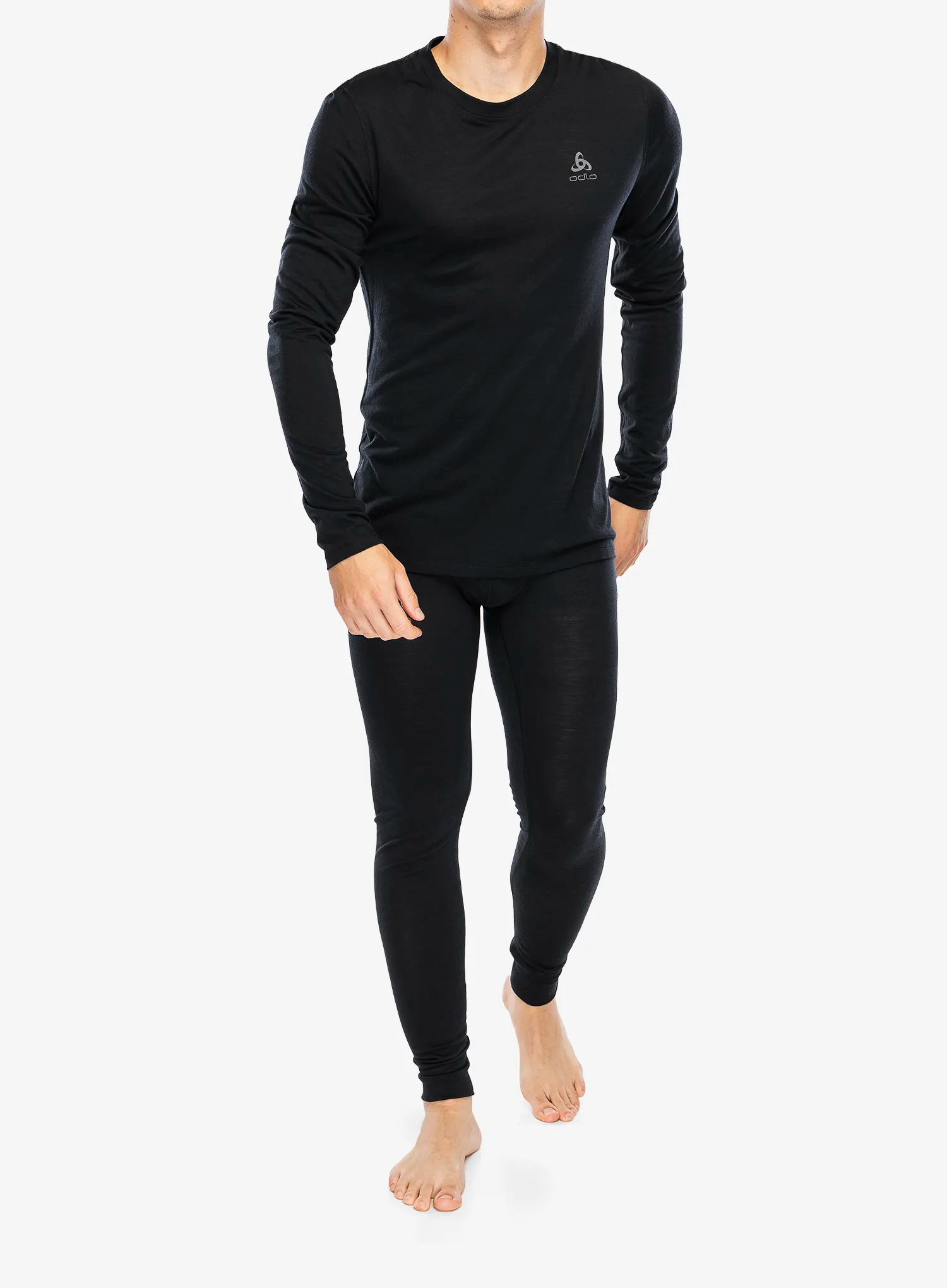 Termo flis jopa Odlo Merino 160 BL Top Crew Neck LS - black