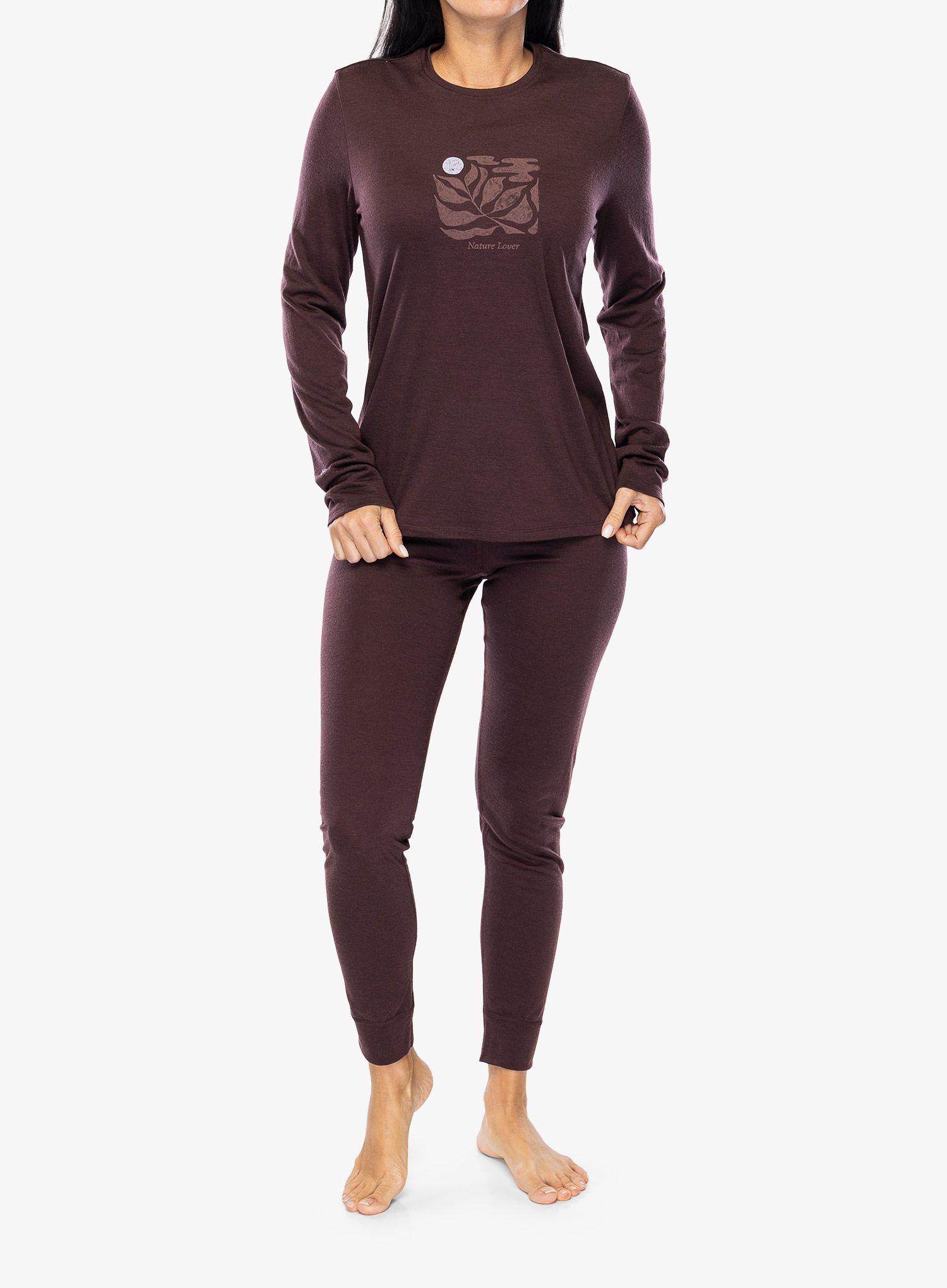 Ženske termo pajkice Odlo Merino 200 BL Bottom Long - fudge
