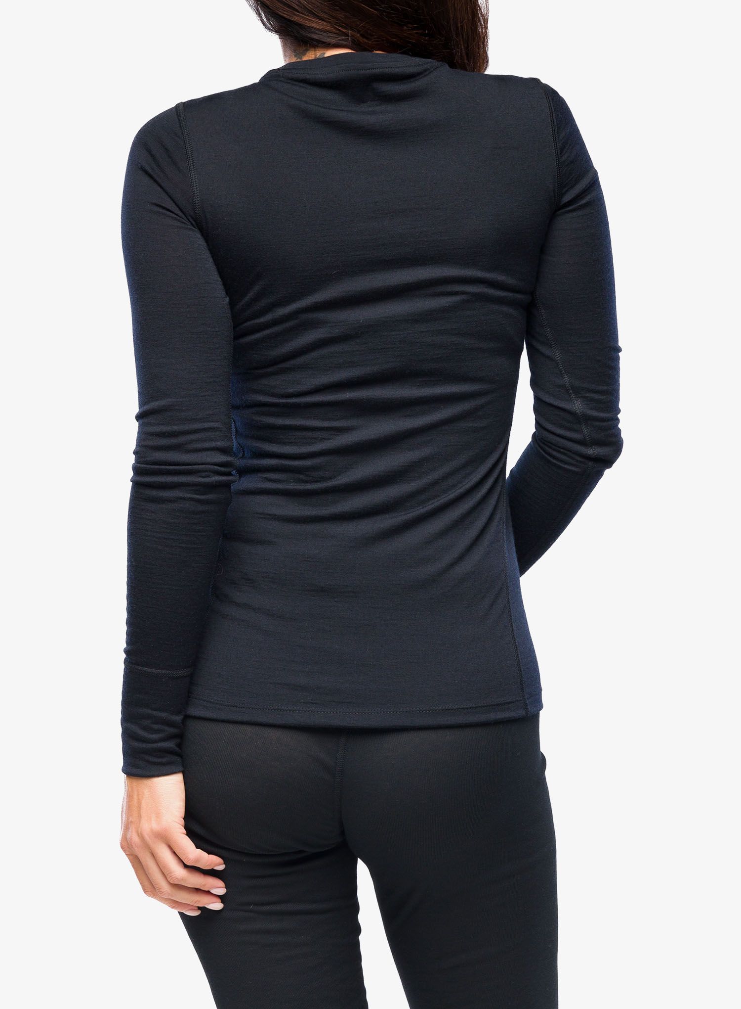 Ženska termo flis jopa Odlo Merino 200 BL Top Crew Neck LS - black