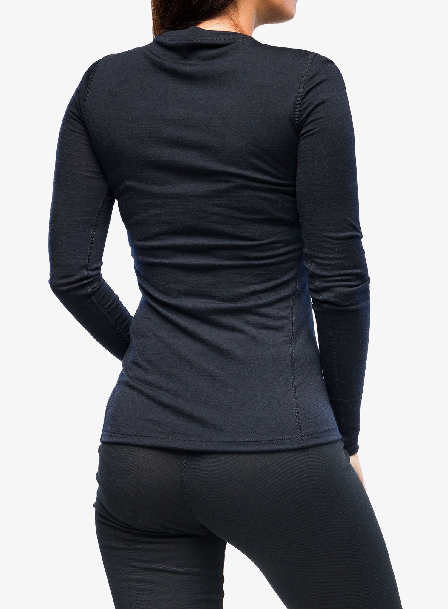Ženska termo flis jopa Odlo Merino 200 BL Top Crew Neck LS - black