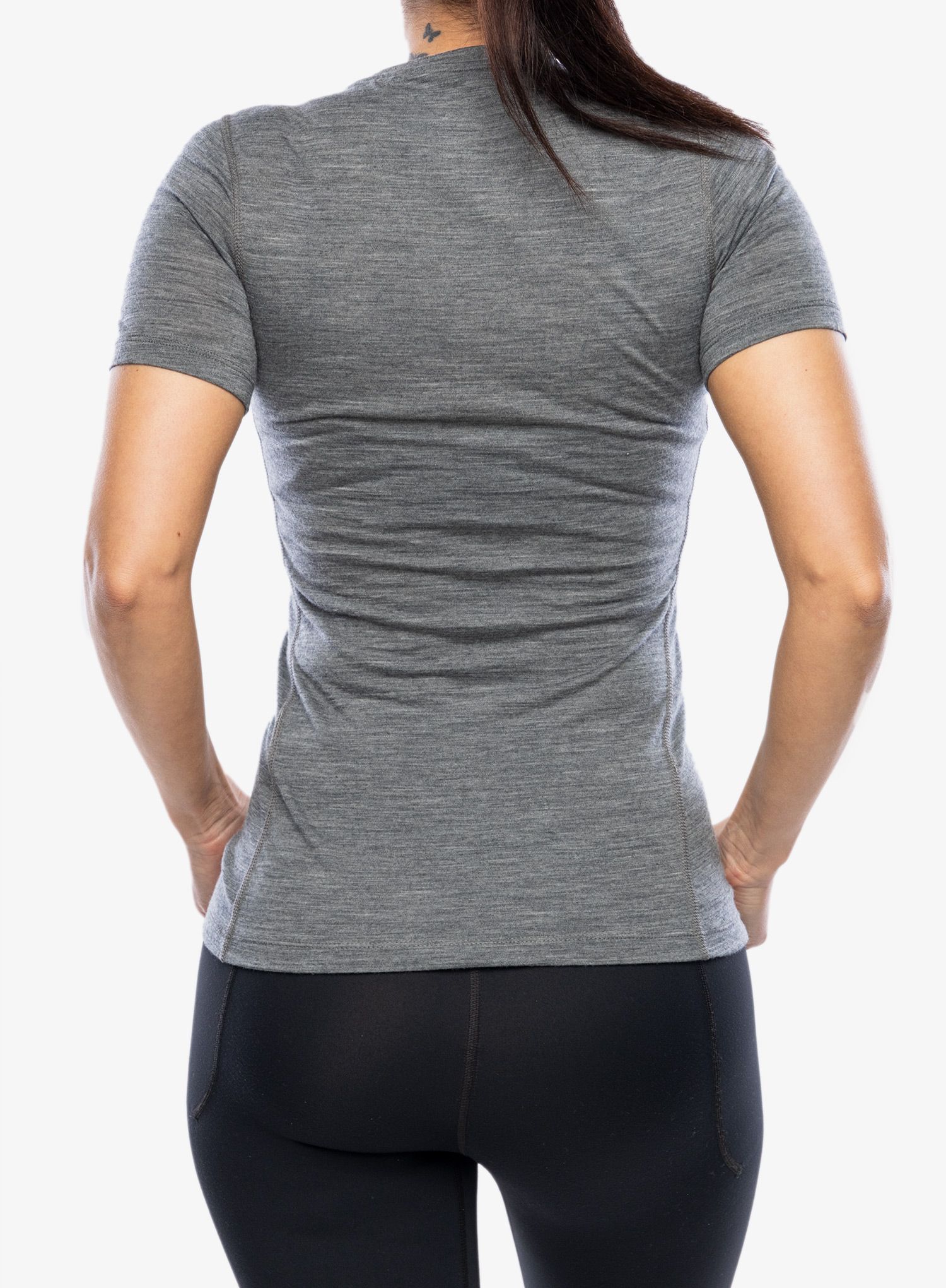 Ženska termo majica Odlo Merino 200 BL Top Crew Neck SS - odlo steel grey melange