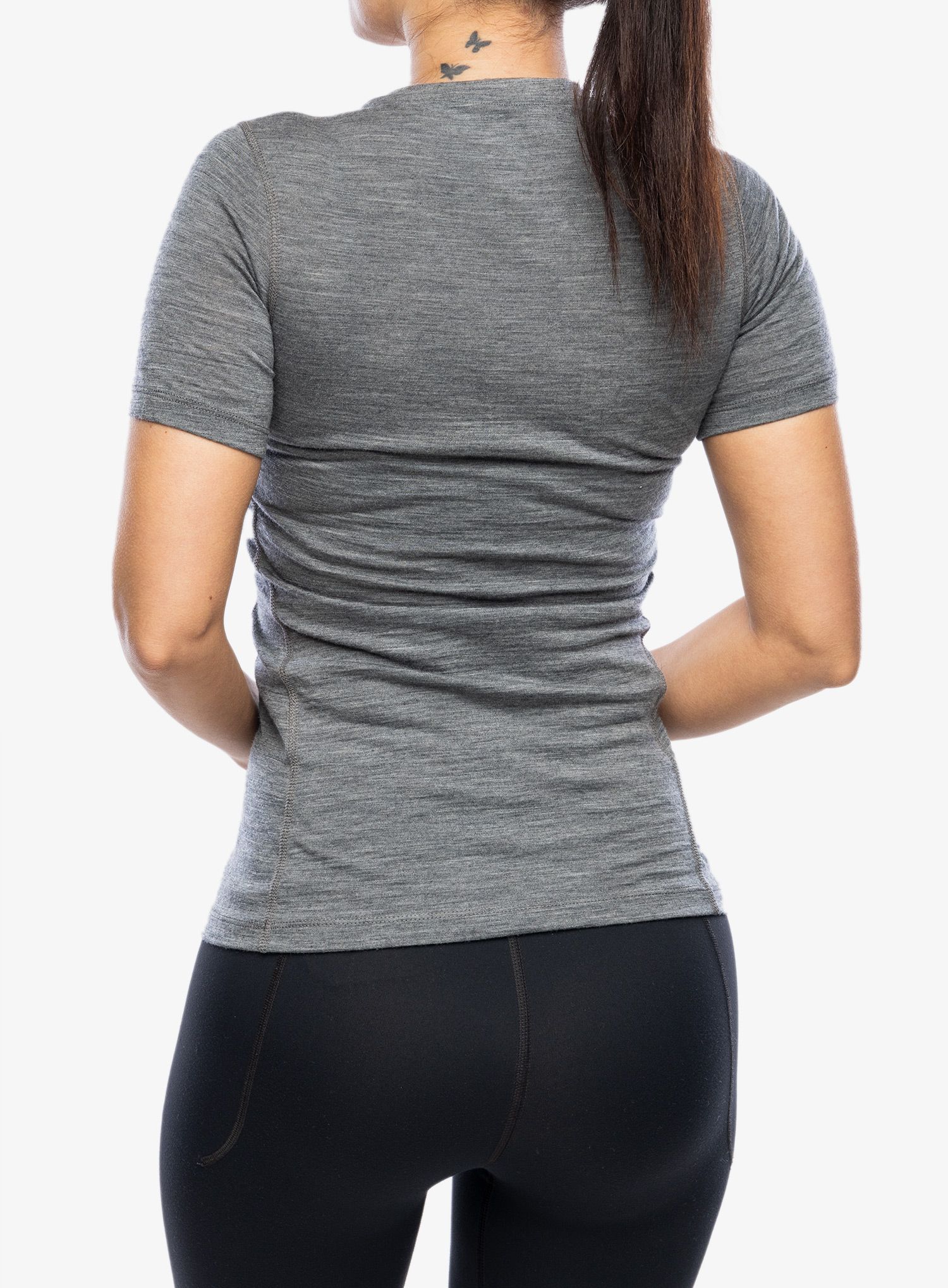 Ženska termo majica Odlo Merino 200 BL Top Crew Neck SS - odlo steel grey melange