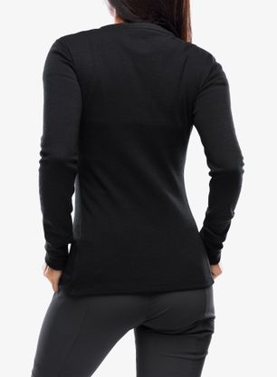 Ženska termo flis jopa Odlo Merino 260 BL Top Crew Neck LS - black