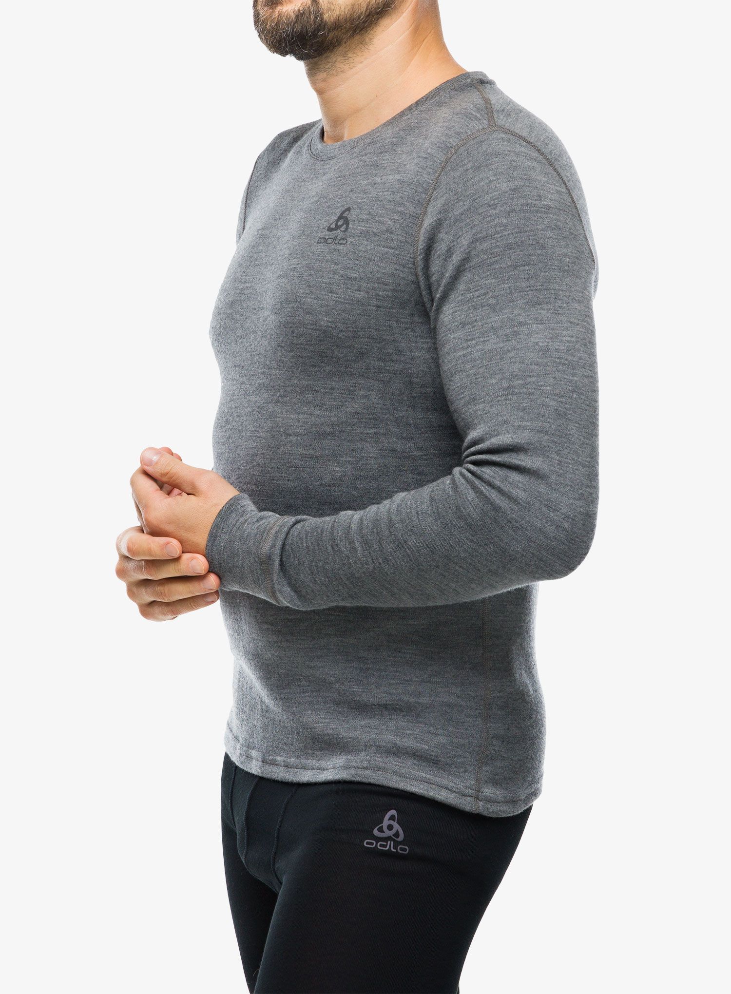 Termo flis jopa Odlo Merino 260 BL Top Crew Neck LS - steel grey melange