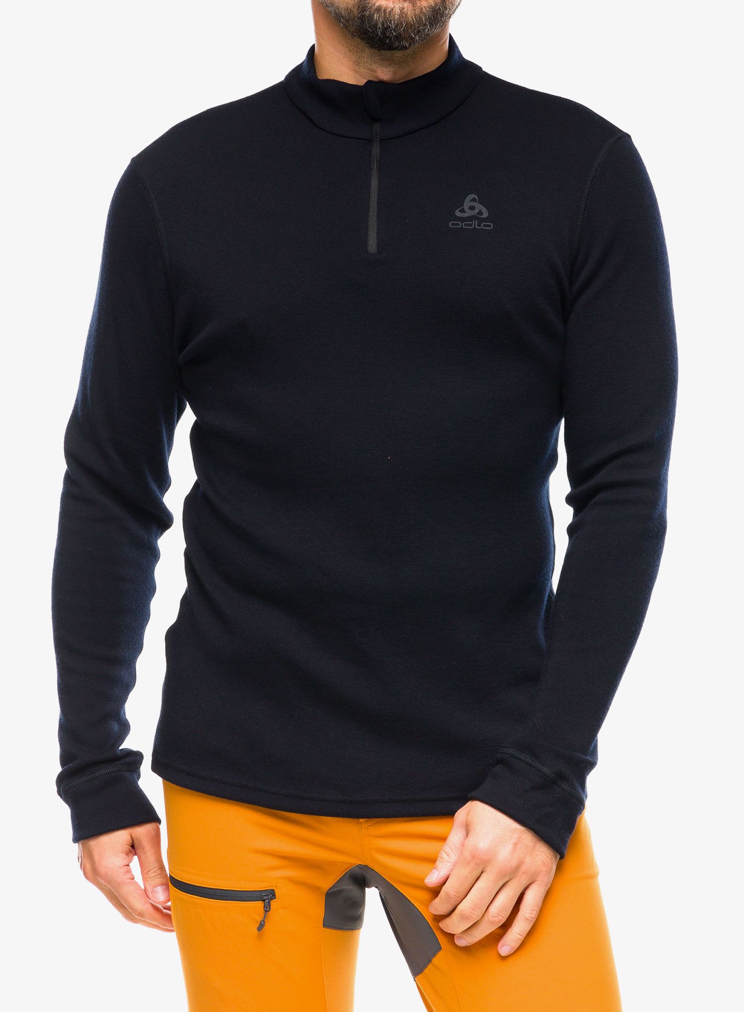 Termo flis jopa Odlo Merino 260 BL Top Turtle Neck LS Half Zip - black