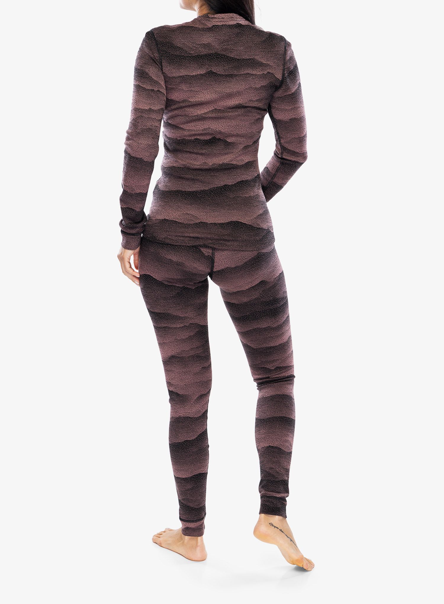 Ženske termo pajkice Odlo Merino Ridgelines BL Bottom Long - fudge/black