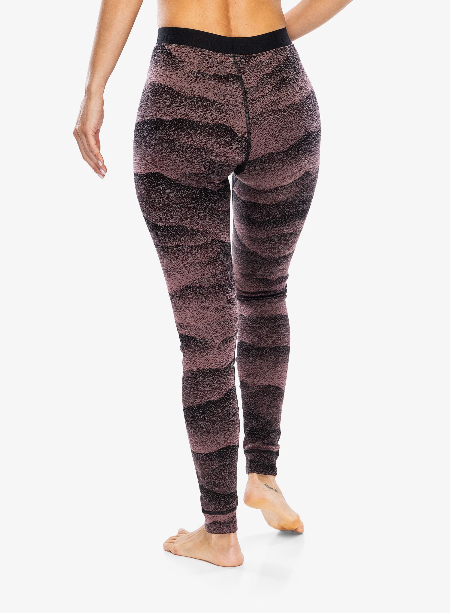 Ženske termo pajkice Odlo Merino Ridgelines BL Bottom Long - fudge/black
