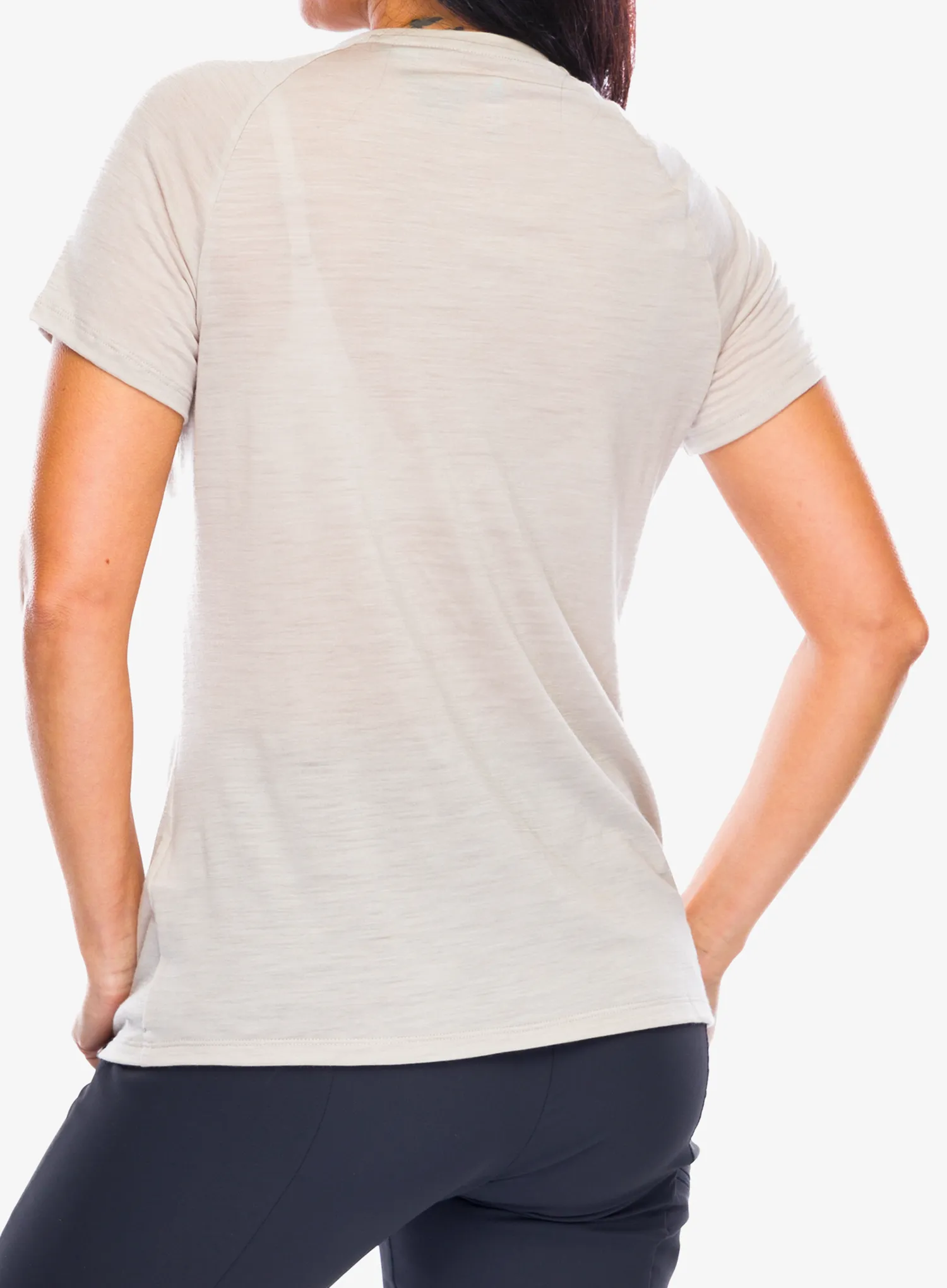Ženska majica Odlo Merino Tencel 130 Heritage TS Crew Neck SS - silver cloud melange