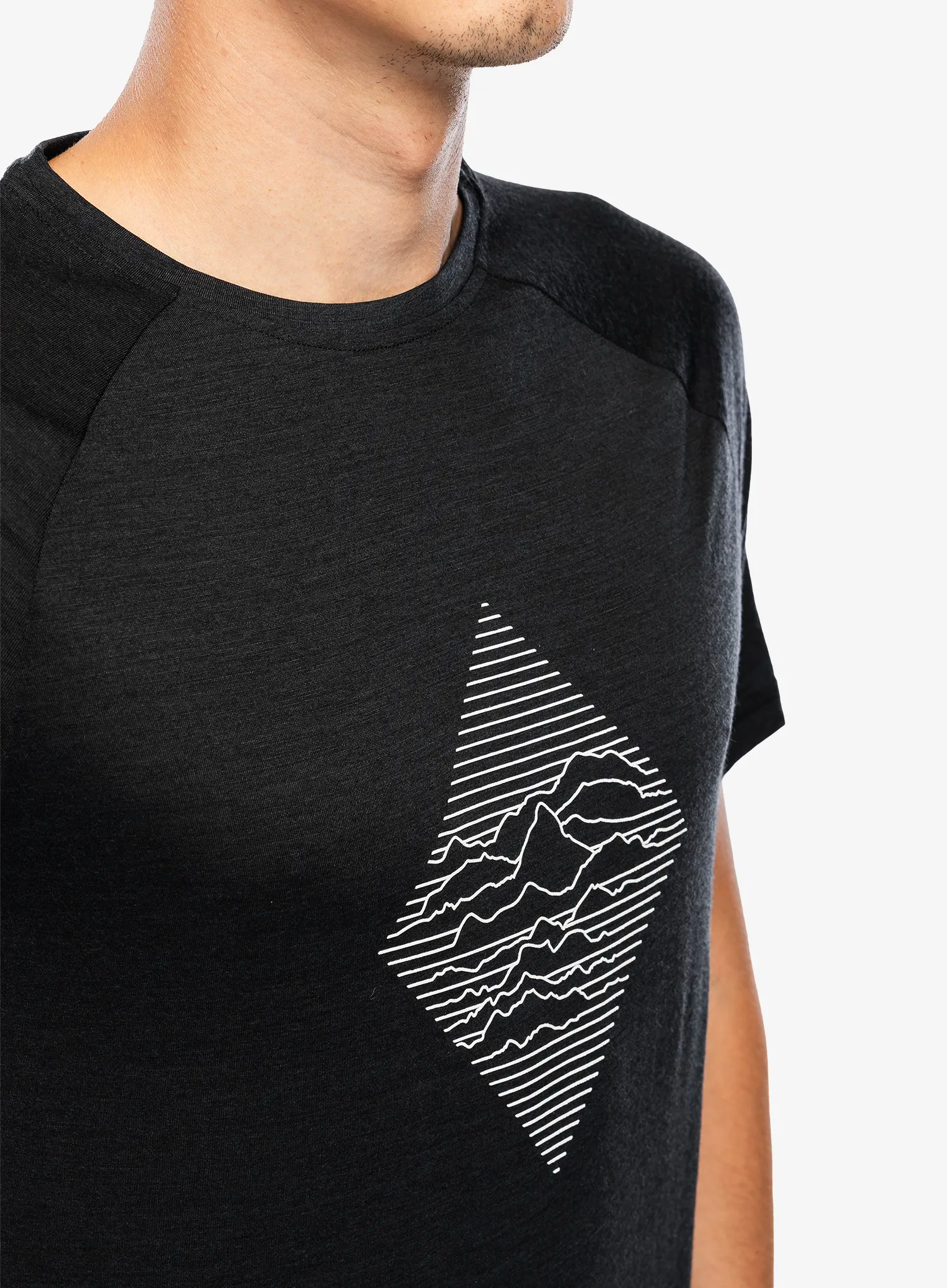 Majica Odlo Merino Tencel 130 Peaks TS Crew Neck SS - black melange