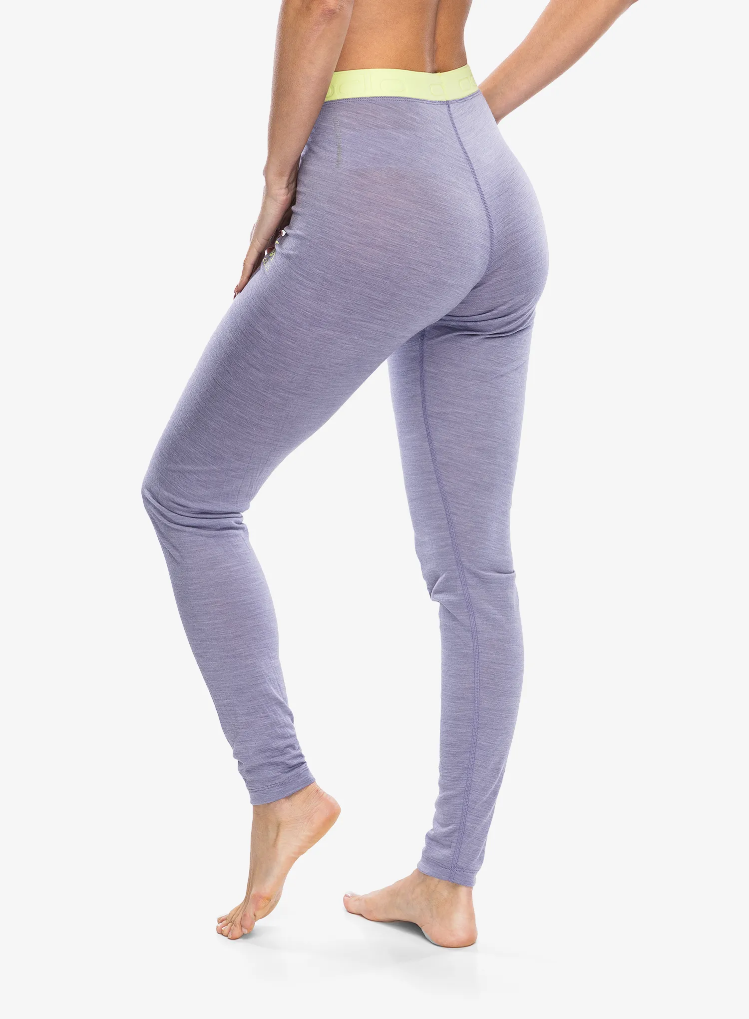 Ženske termo pajkice Odlo Natural Performance PW 150 BL Bottom Long - gray ridge melange/shadow lime