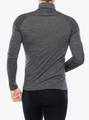 Termo flis jopa Odlo Natural Performance PW 150 BL Top Turtle Neck LS Half Zip - grey melange