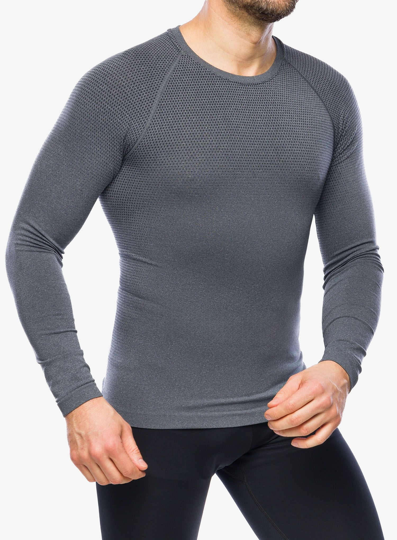 Termo flis jopa Odlo Performance Light Eco BL Top Crew Neck LS - grey melange