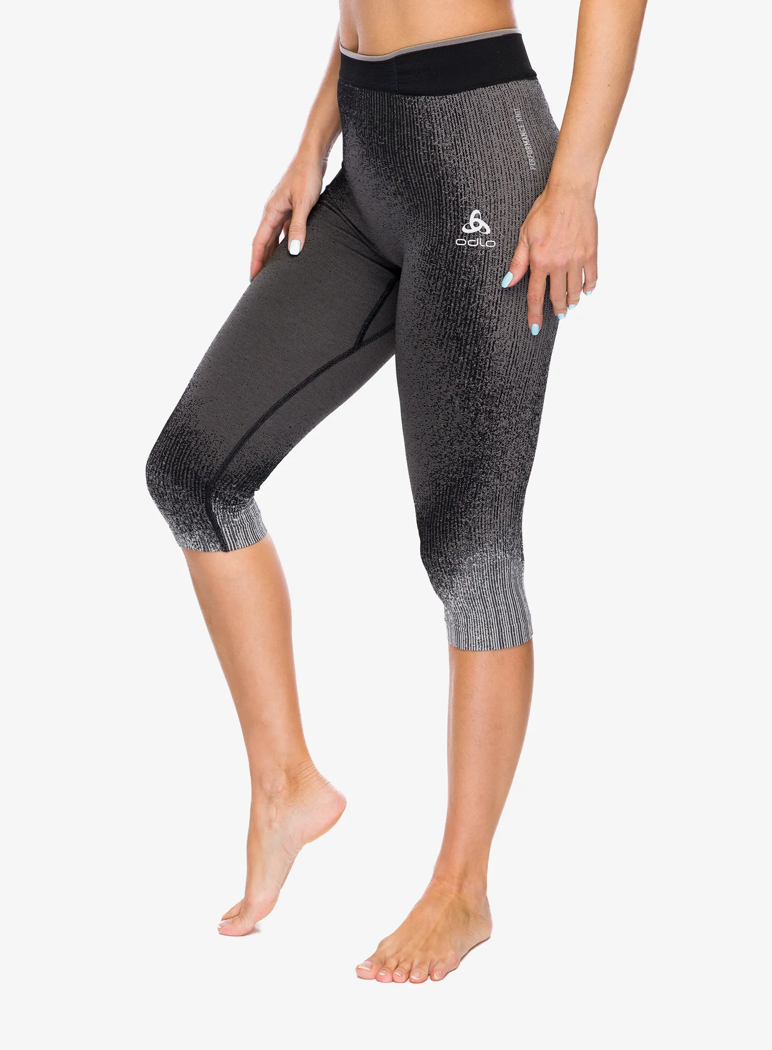 Ženske termo pajkice Odlo Performance Warm Blackcomb BL Bottom 3/4 - black
