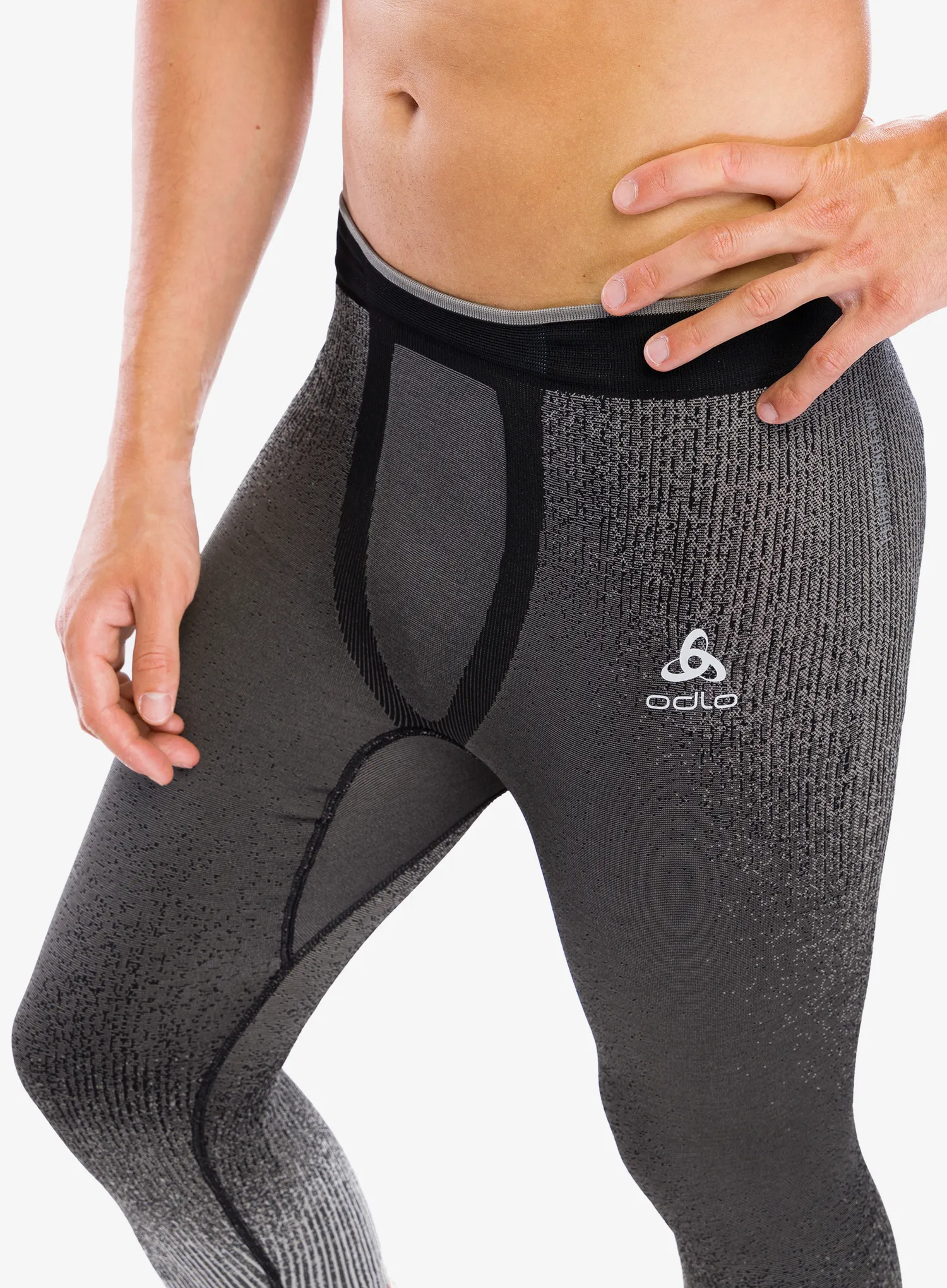 Termo pajkice Odlo Performance Warm Blackcomb BL Bottom 3/4 - black