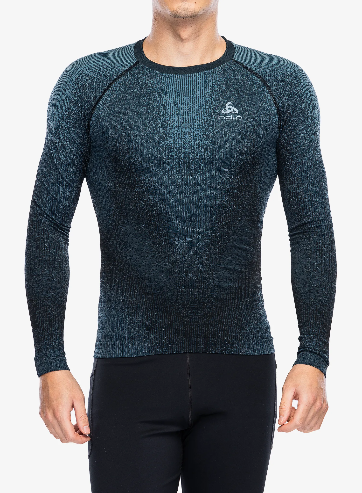 Termo flis jopa Odlo Performance Warm Blackcomb BL Top Crew Neck LS - provincial blue