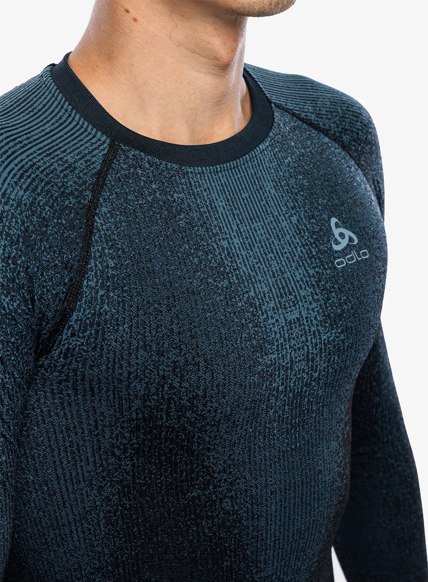 Termo flis jopa Odlo Performance Warm Blackcomb BL Top Crew Neck LS - provincial blue