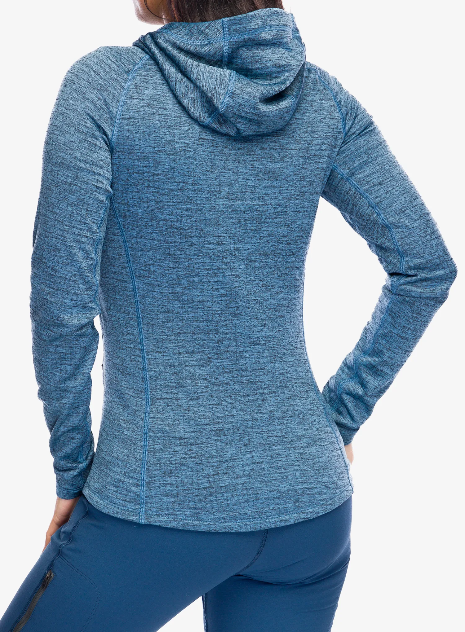 Ženska jopica s kapuco Odlo Tencia Mid Layer Hoody Full Zip - provincial blue melange