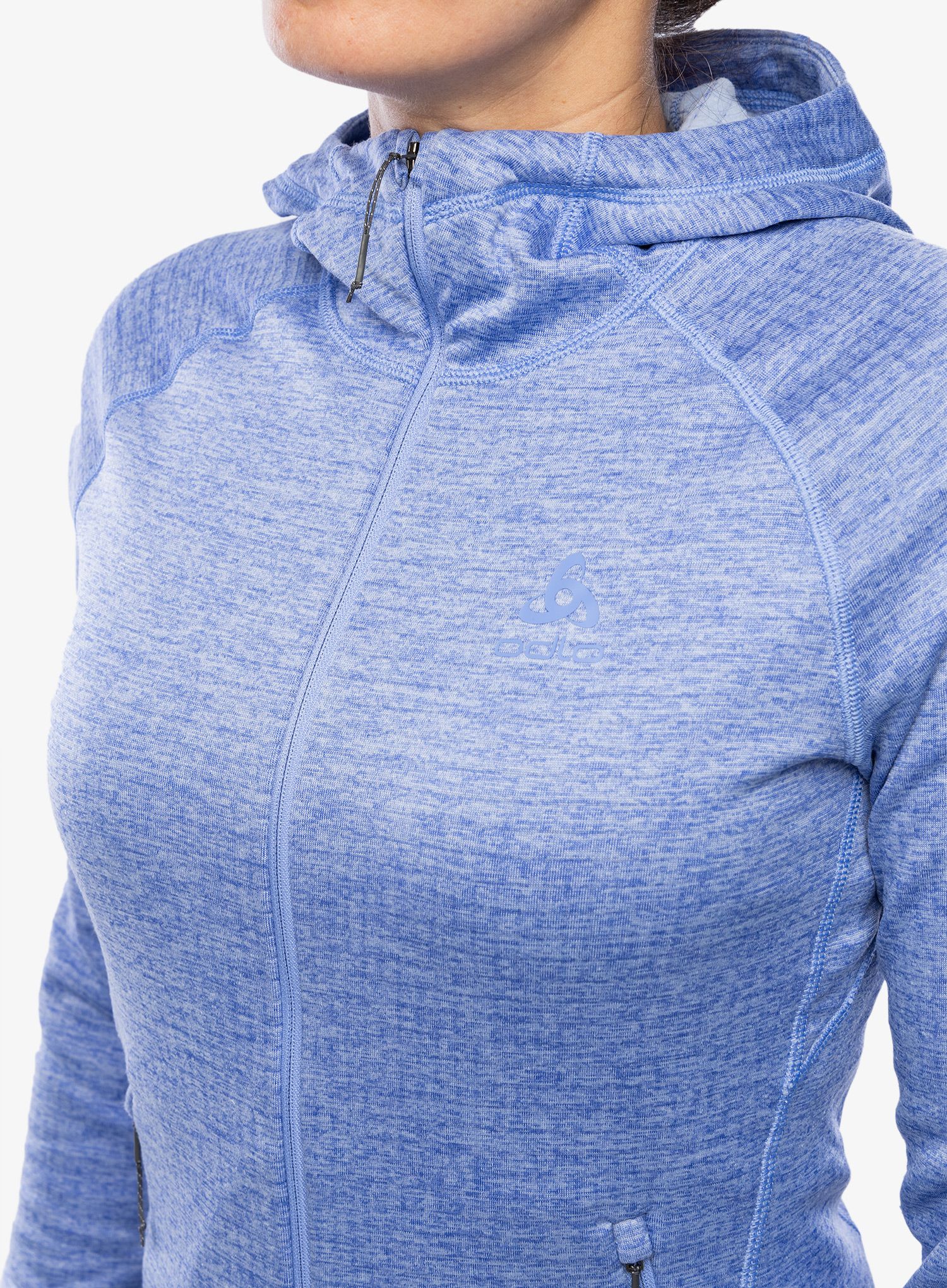 Ženska jopica Odlo Tencia Mid Layer Hoody Full Zip - persian jewel melange