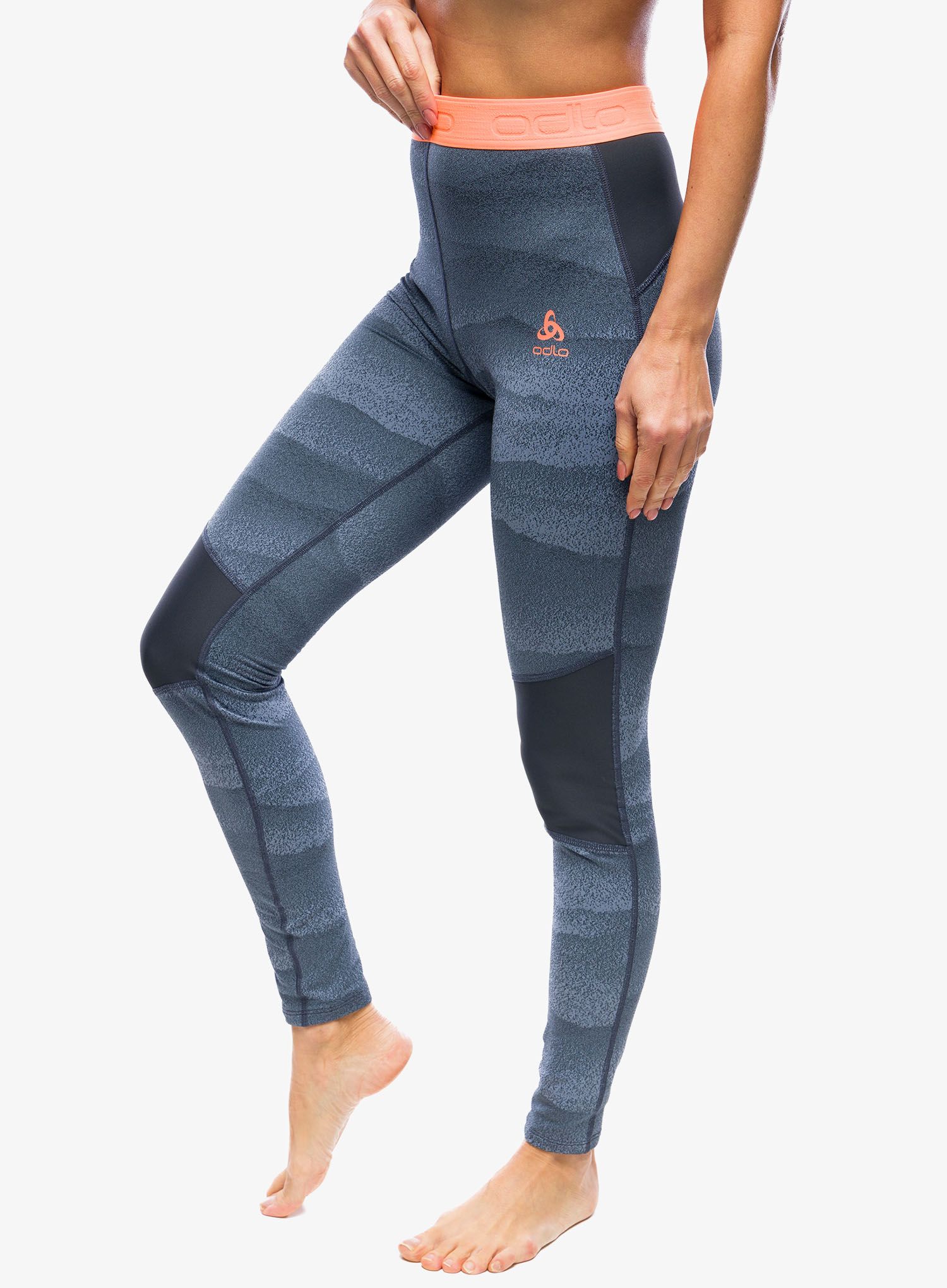 Ženske termo pajkice Odlo Whistler Eco BL Bottom Long - folkstone gray/india ink
