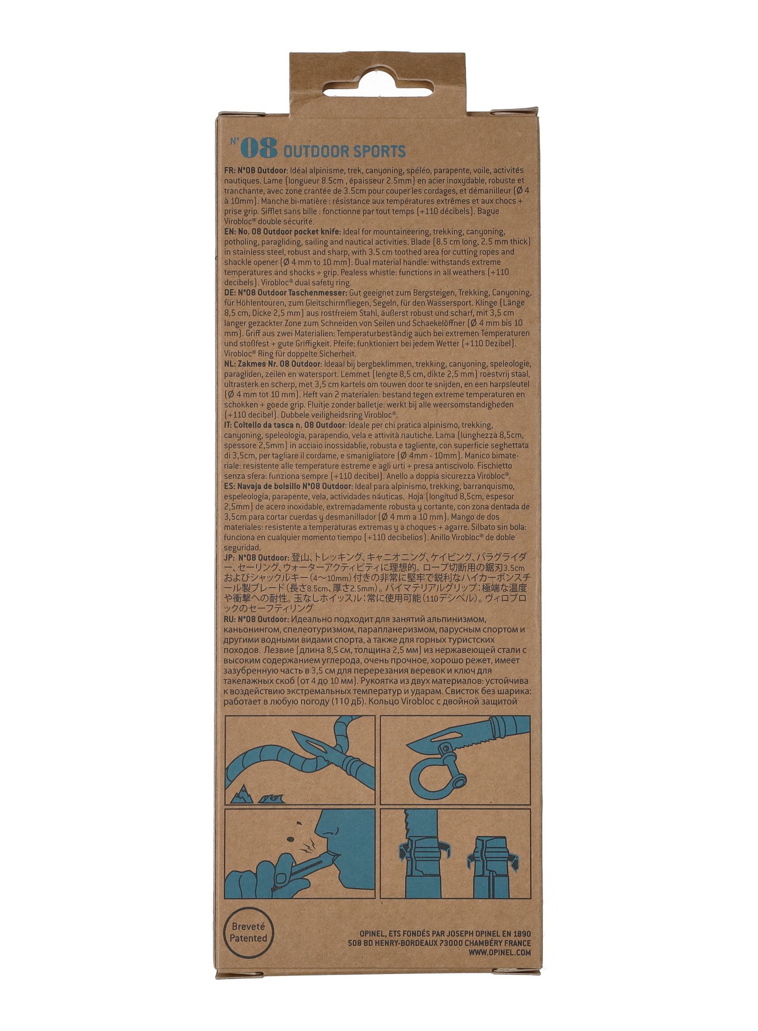 Zložljiv nož Opinel Outdoor No.08 - orange