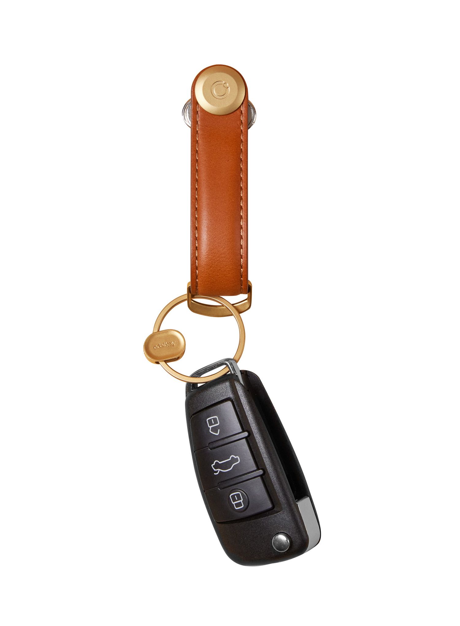 Obesek Orbitkey Leather Key+Ring V2 - cognac/tan