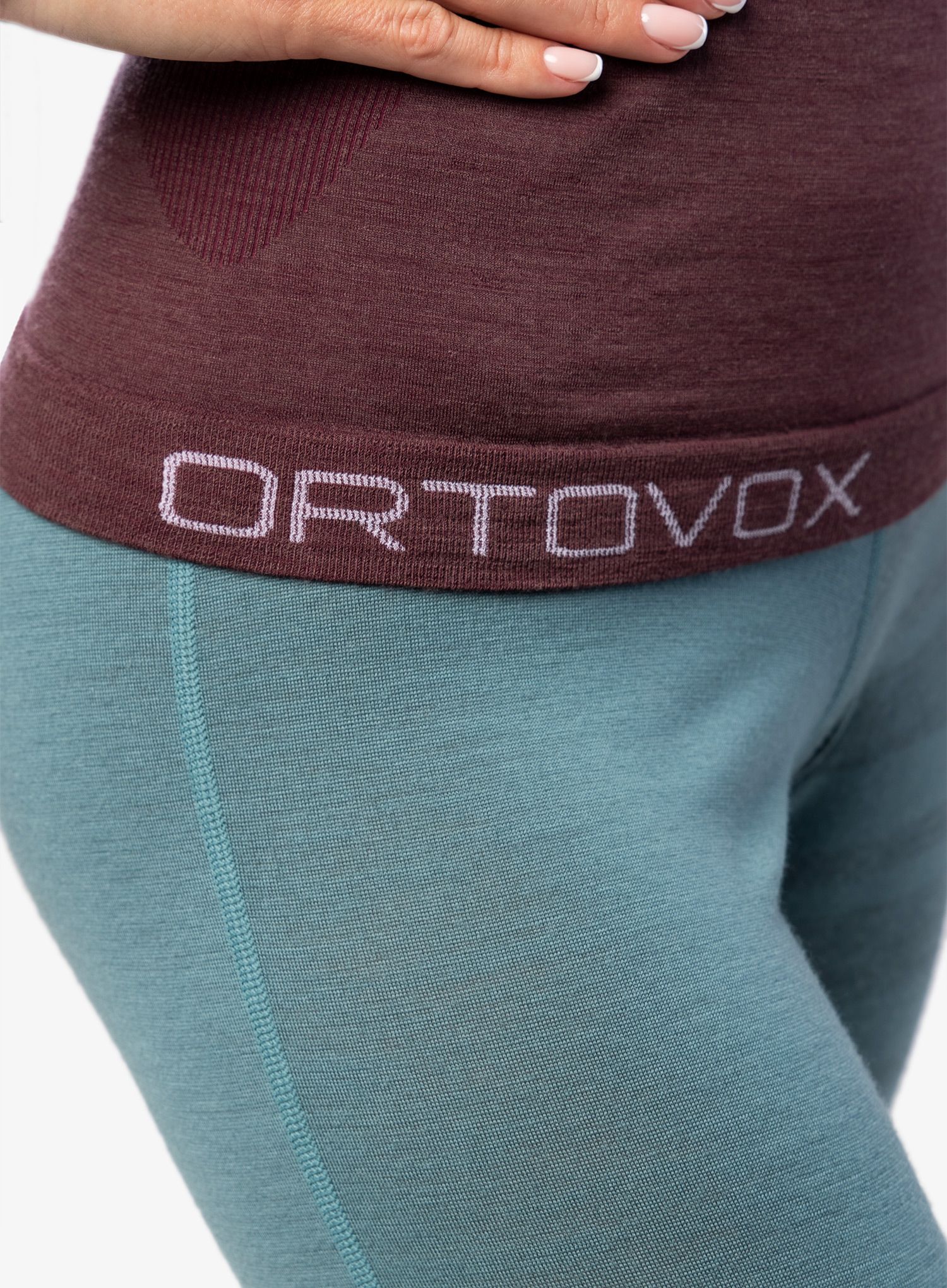 Ženska termo flis jopa Ortovox 120 Comp Light Long Sleeve - winetasting