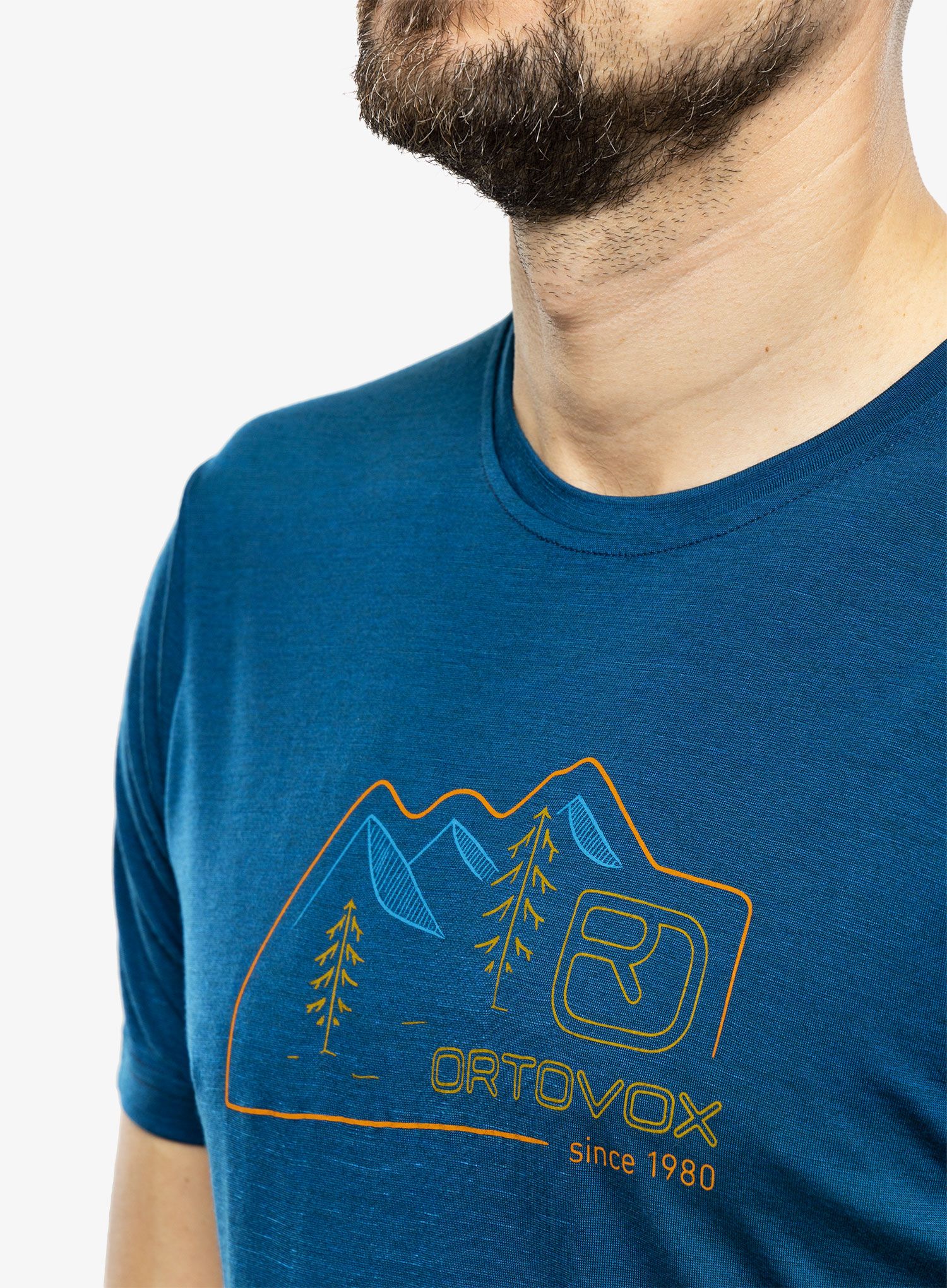 Merino majica Ortovox 140 Cool Vintage Badge TS - petrol blue