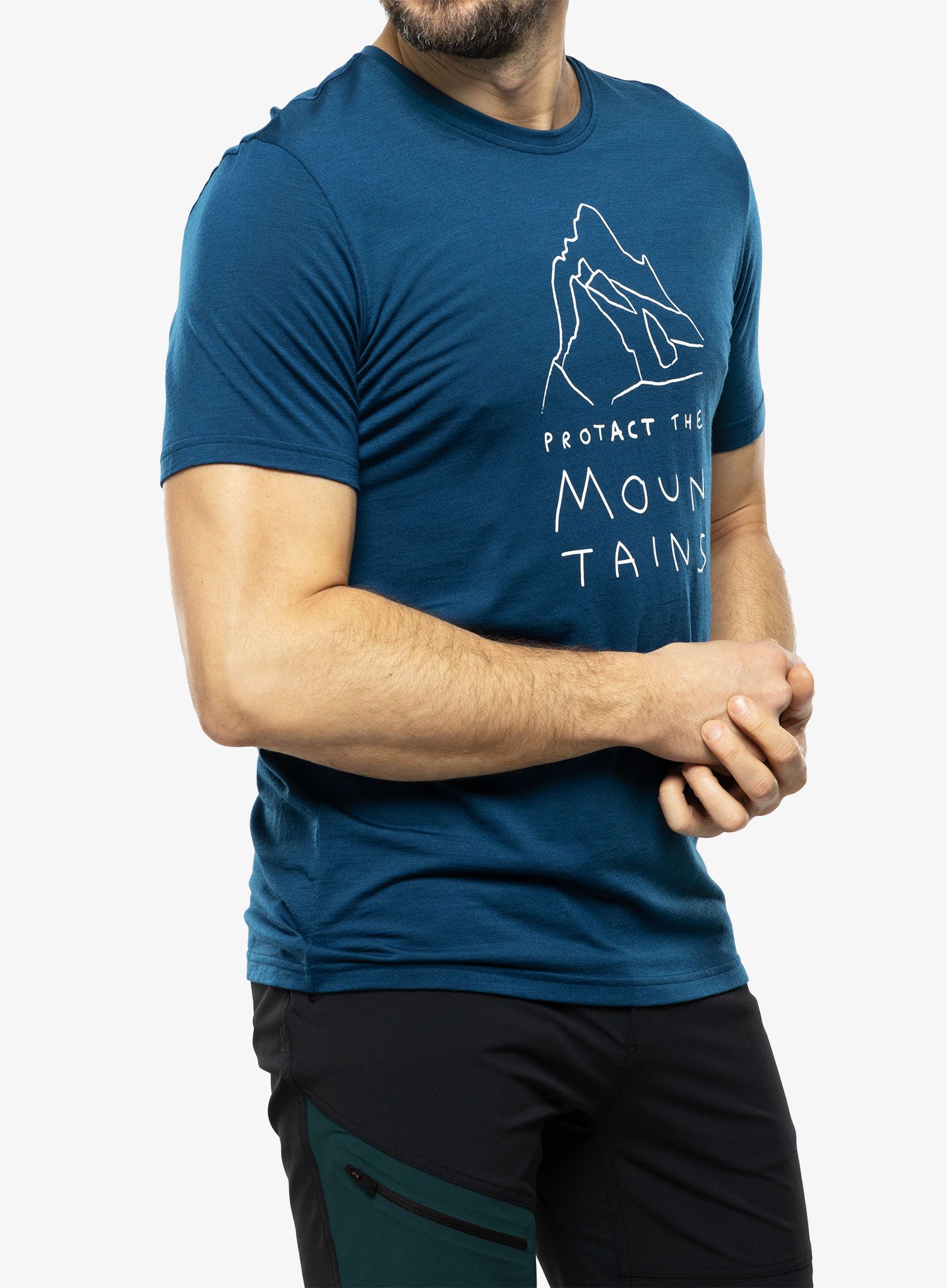 Merino majica Ortovox 150 Cool Mtn Protector TS - petrol blue