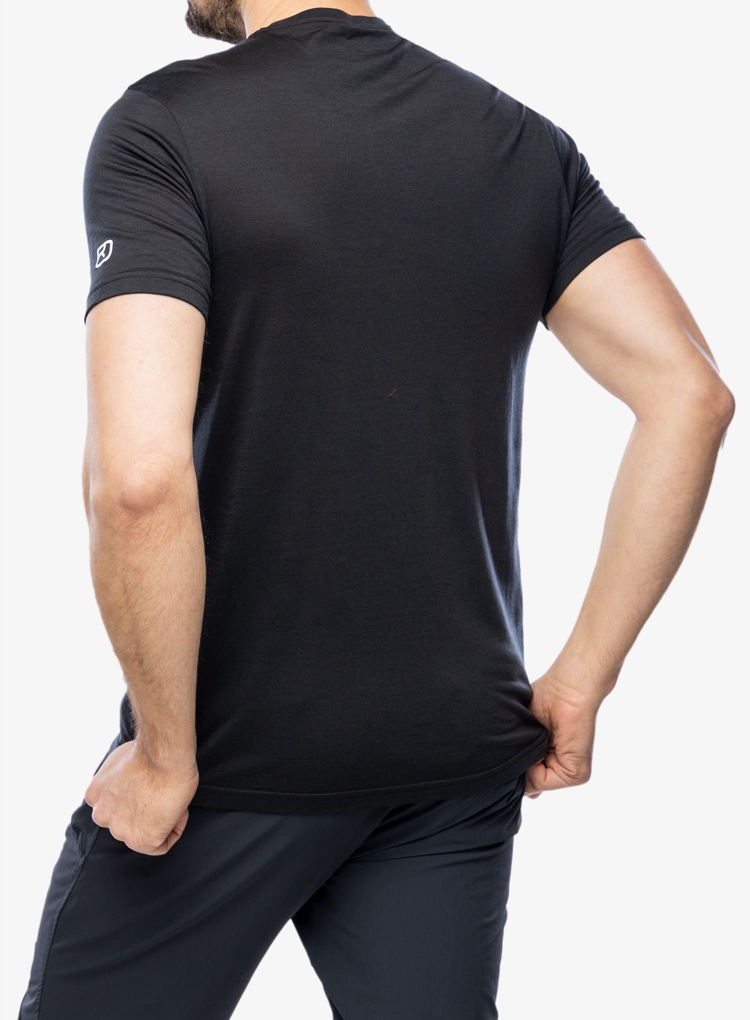 Merino majica Ortovox 150 Cool Vintage Badge TS - black raven
