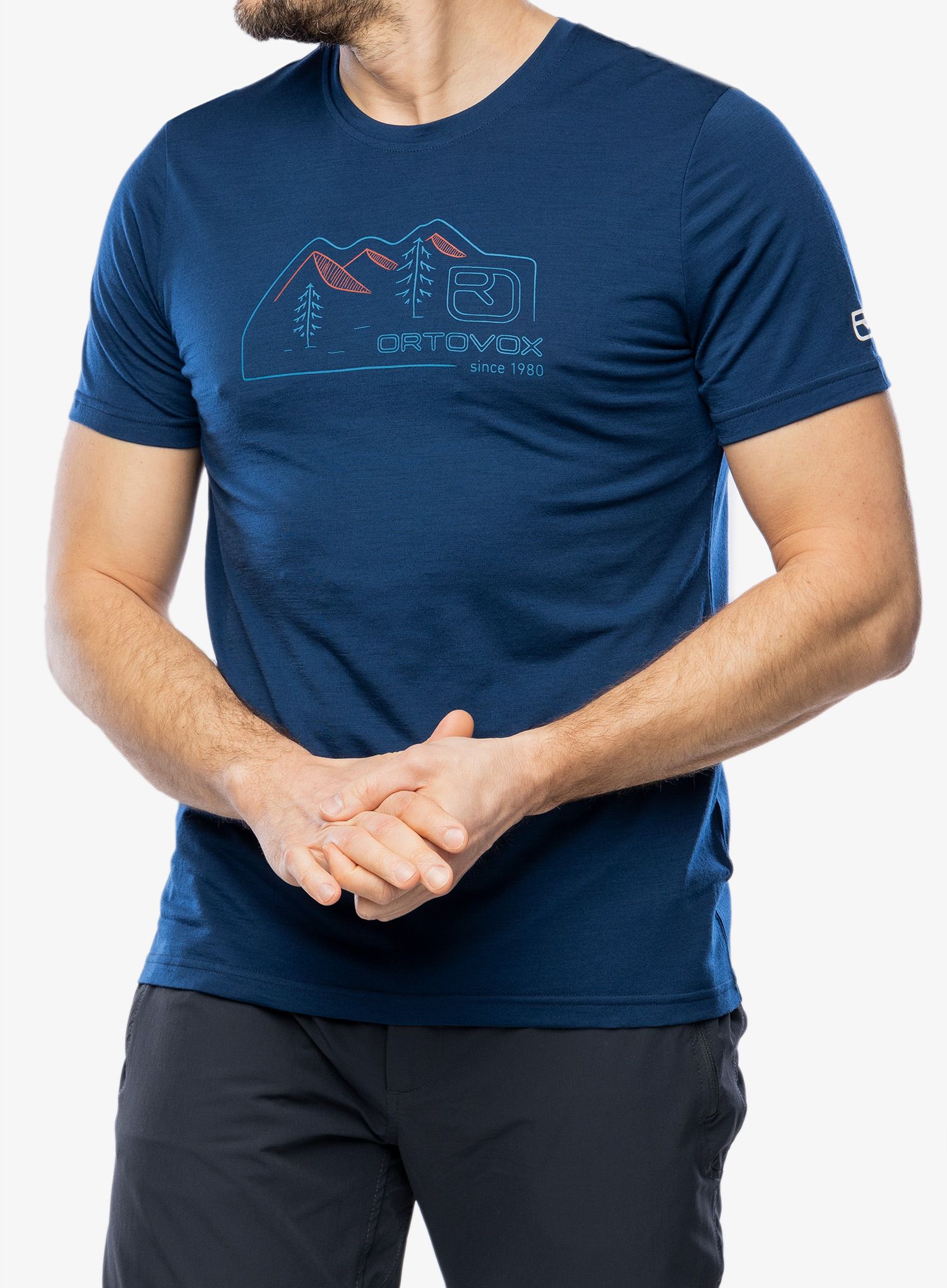 Merino majica Ortovox 150 Cool Vintage Badge TS - deep ocean