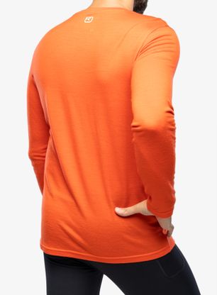 Longsleeve Ortovox 185 Merino Brand Outline LS - hot orange