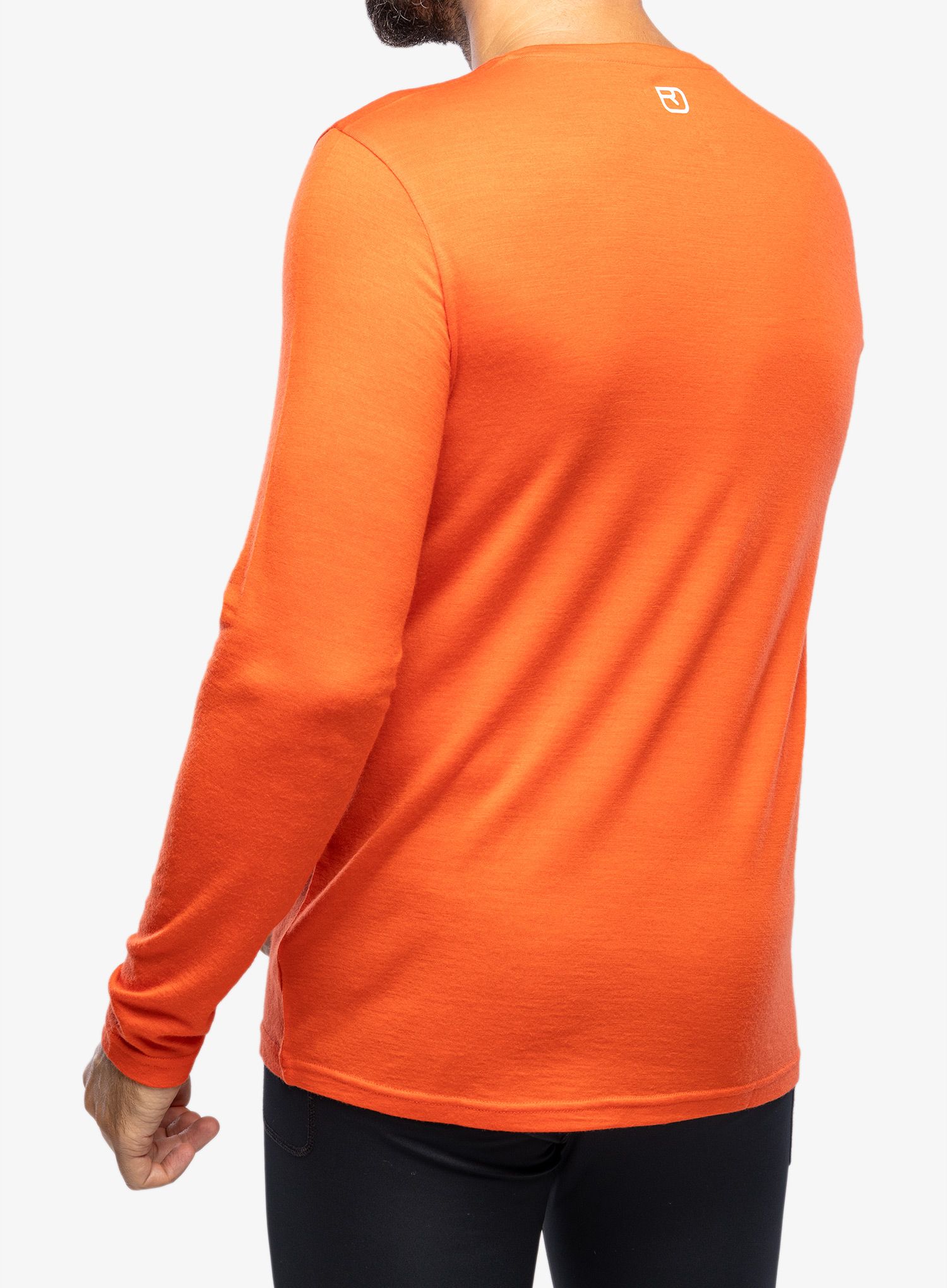 Longsleeve Ortovox 185 Merino Brand Outline LS - hot orange