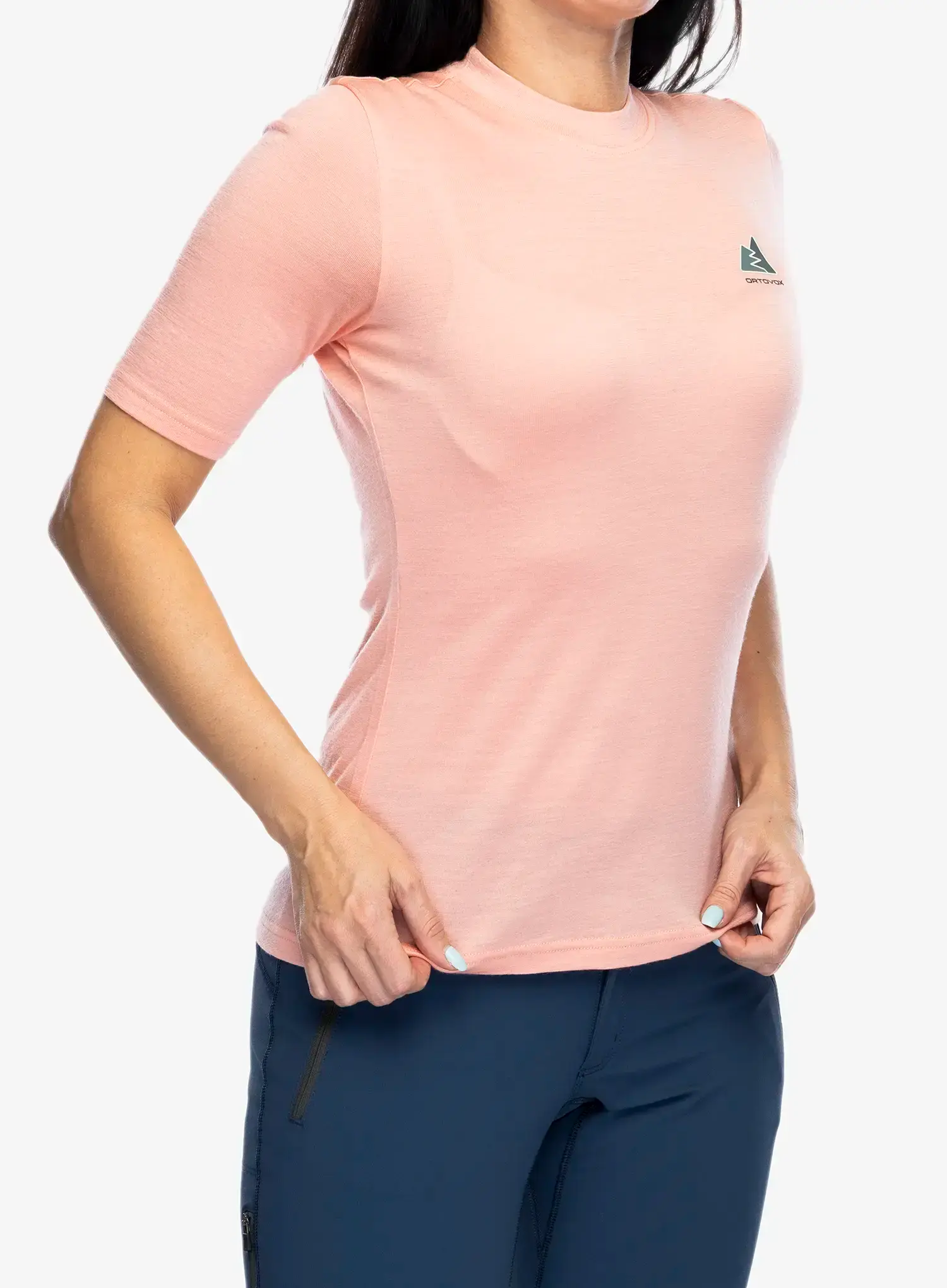 Ženska merino majica Ortovox 185 Merino Mountain Hug TS - bloom