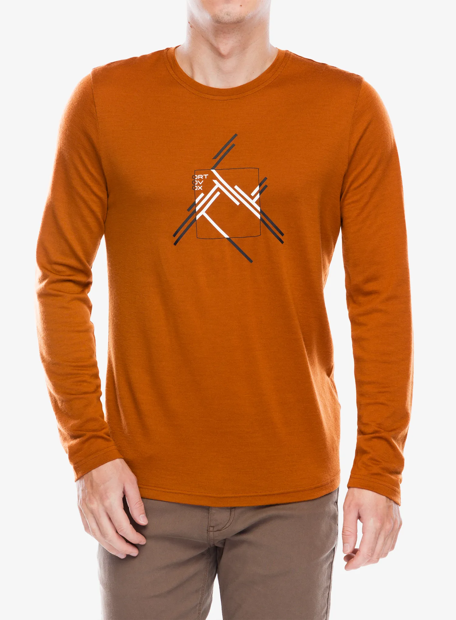 Majica z dolgimi rokavi Ortovox 185 Merino Mtn Cutout LS - bristle brown