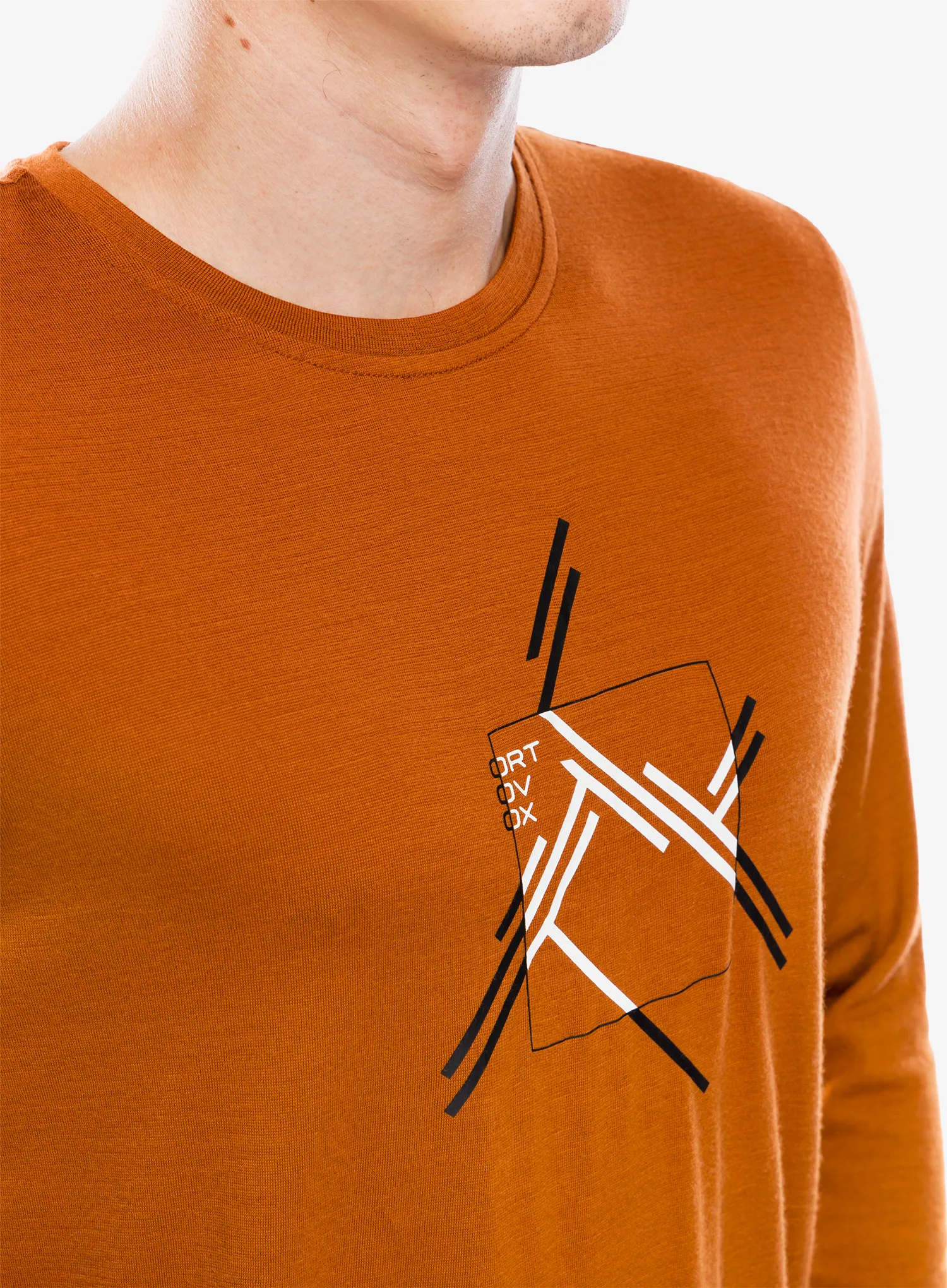Majica z dolgimi rokavi Ortovox 185 Merino Mtn Cutout LS - bristle brown