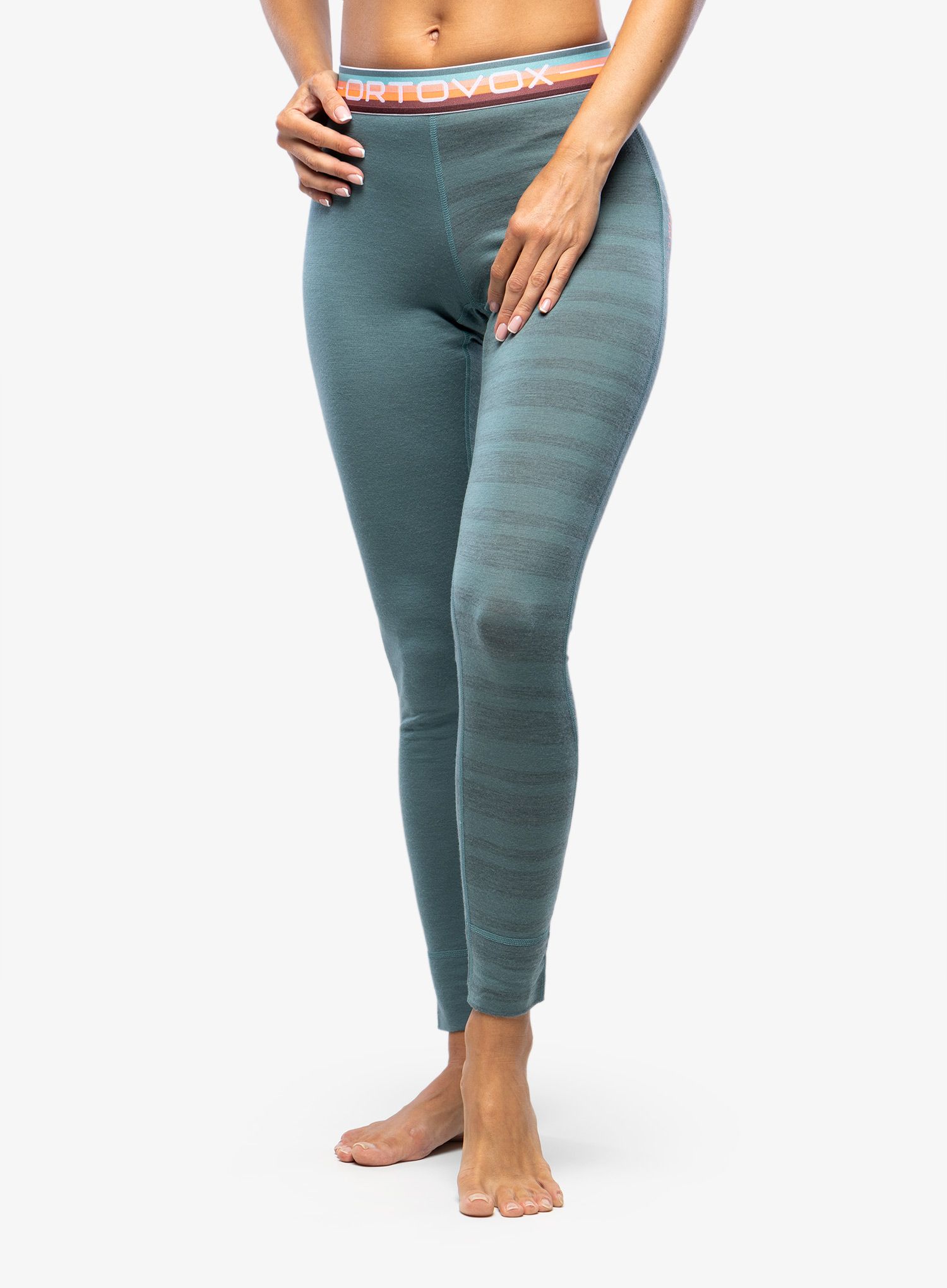 Ženske termo pajkice Ortovox 185 Rock N Wool Long Pants - arctic grey