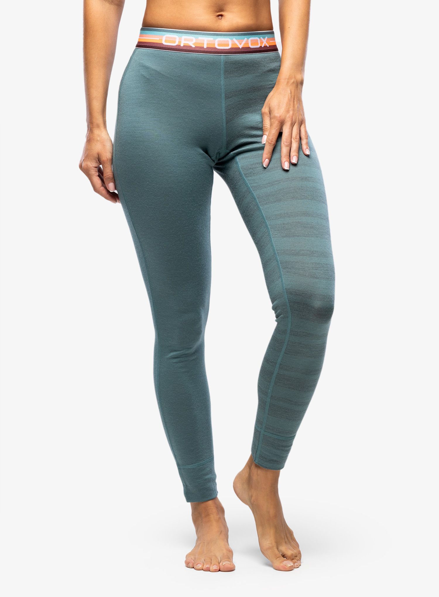Ženske termo pajkice Ortovox 185 Rock N Wool Long Pants - arctic grey