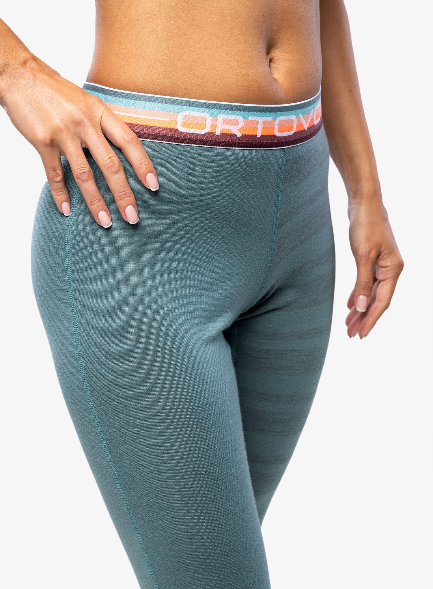 Ženske termo pajkice Ortovox 185 Rock N Wool Long Pants - arctic grey