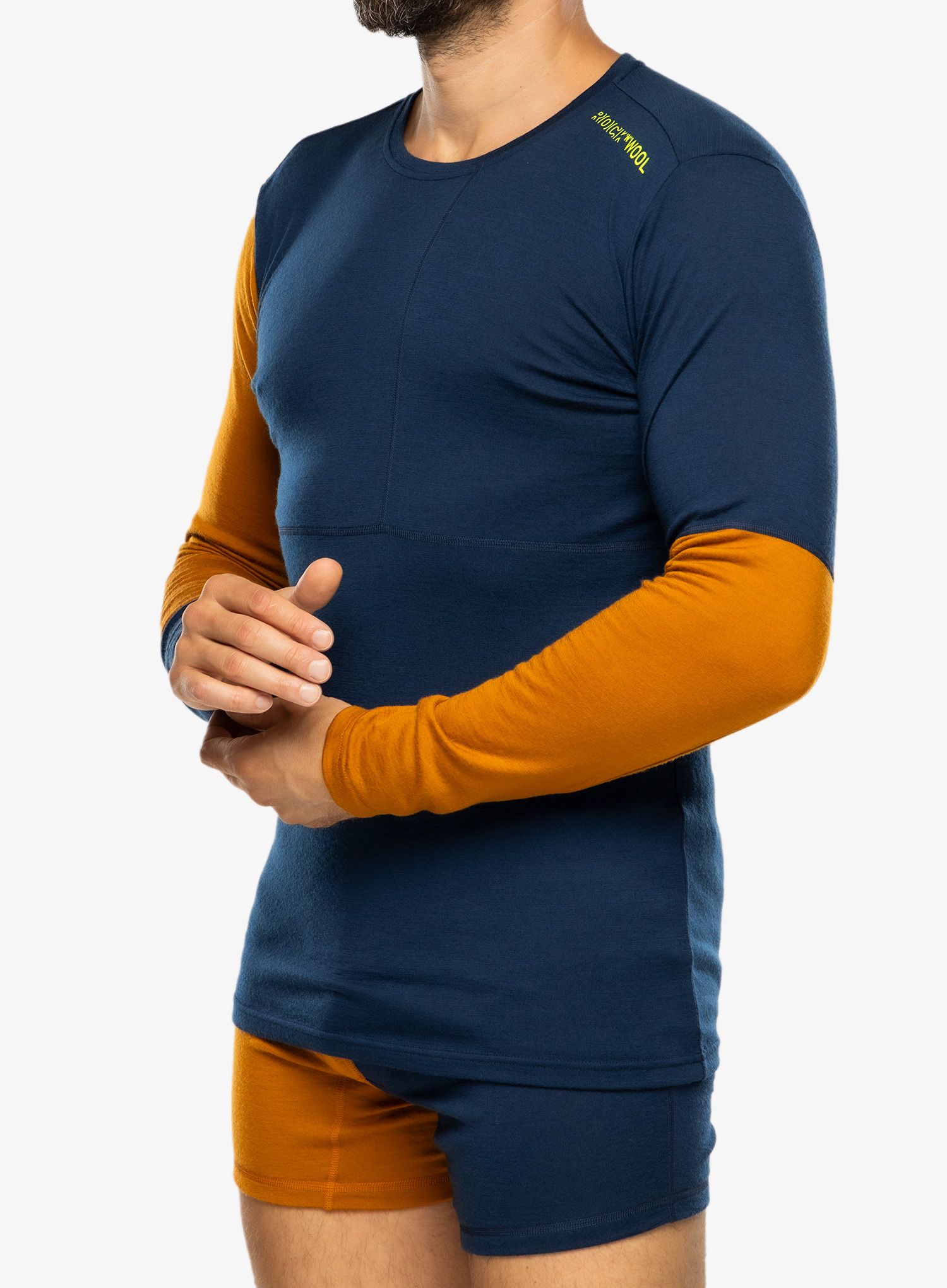 Termo flis jopa Ortovox 185 Rock N Wool Long Sleeve - deep ocean
